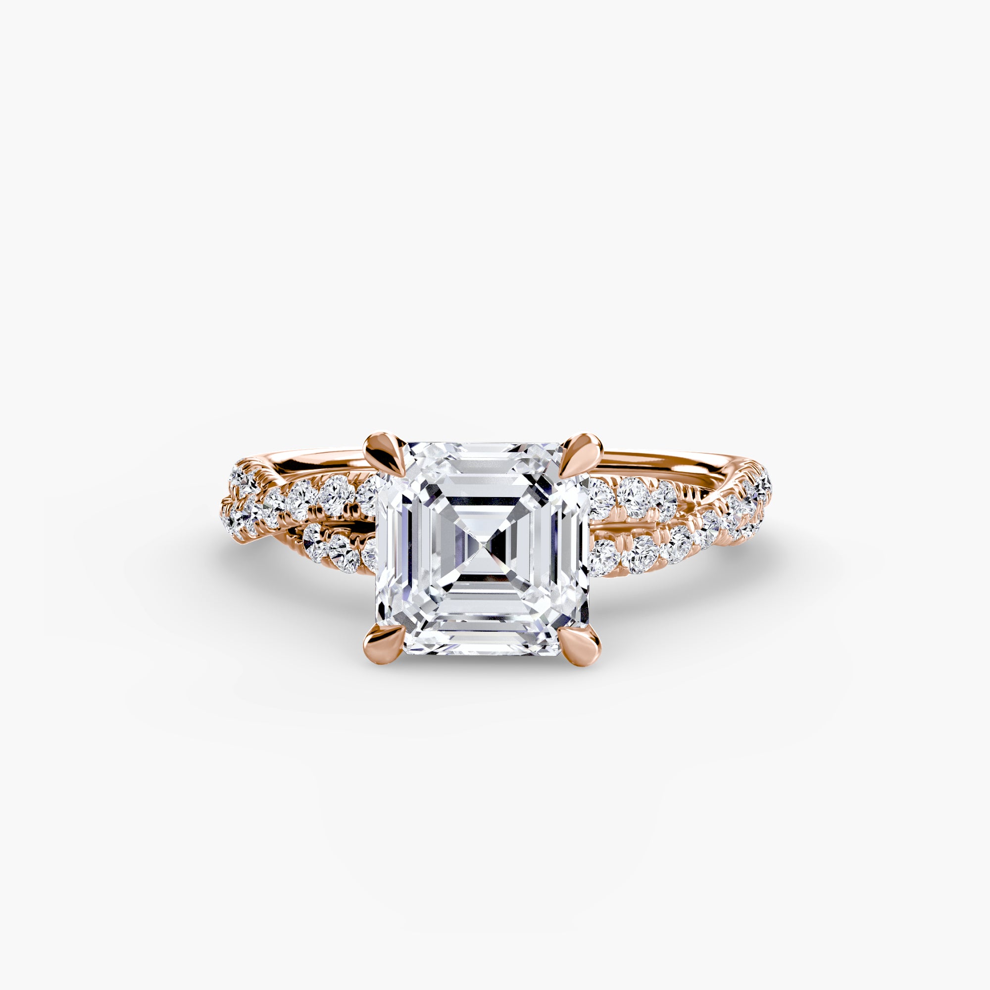 Twisted Pavé Solitaire Setting