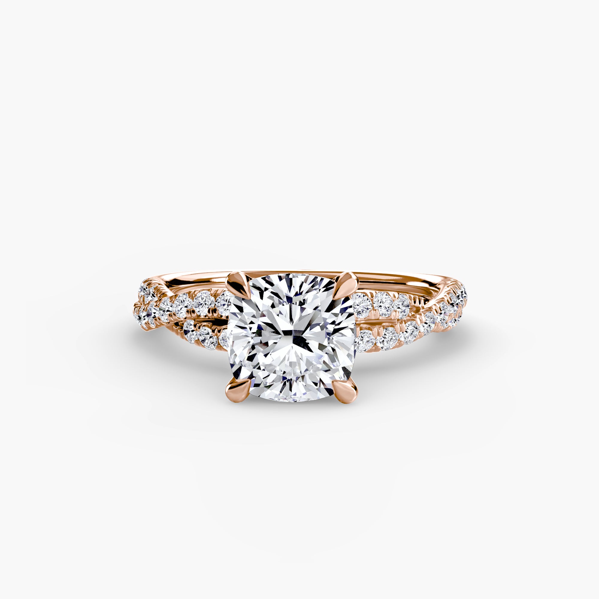 Twisted Pavé Solitaire Setting
