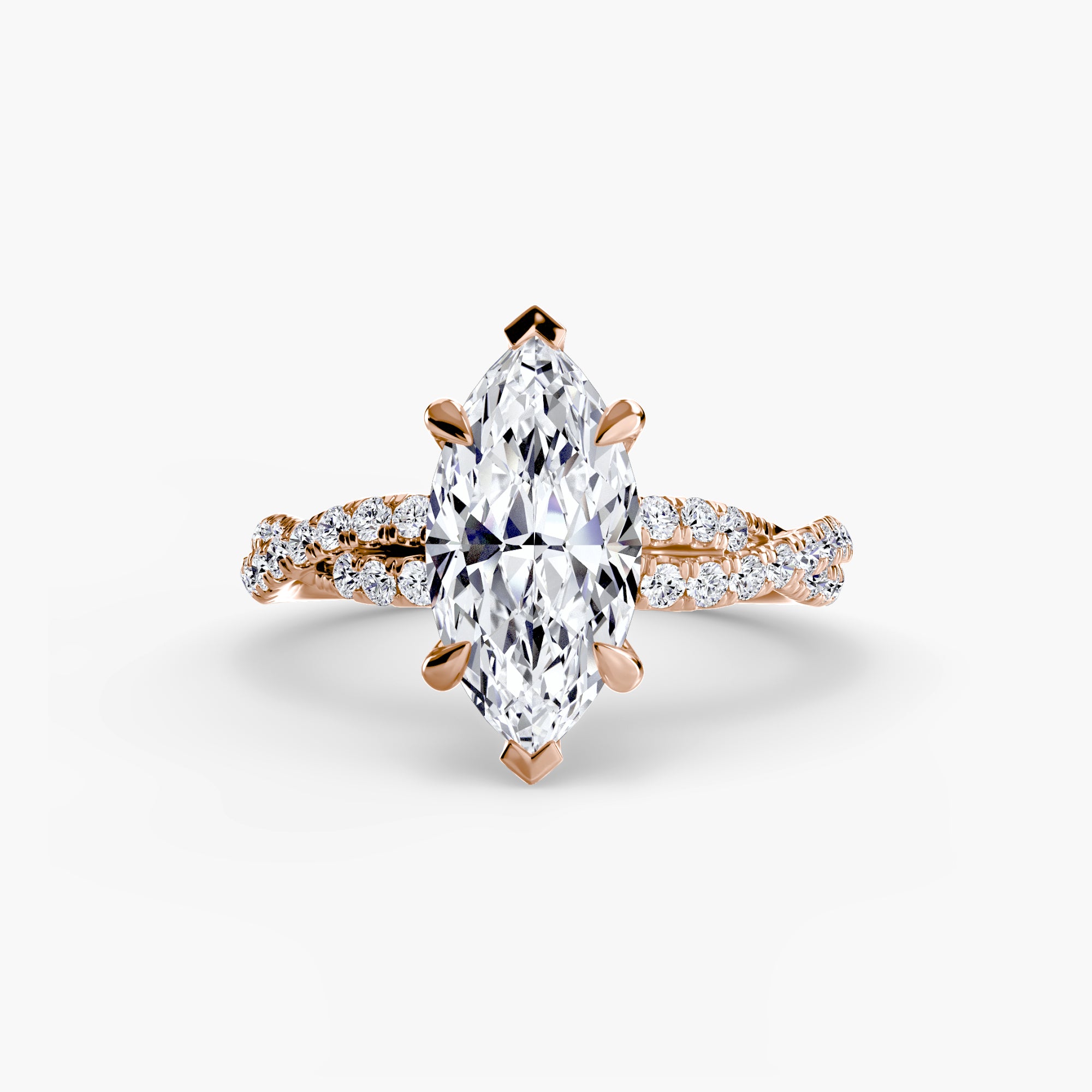 Twisted Pavé Solitaire Setting