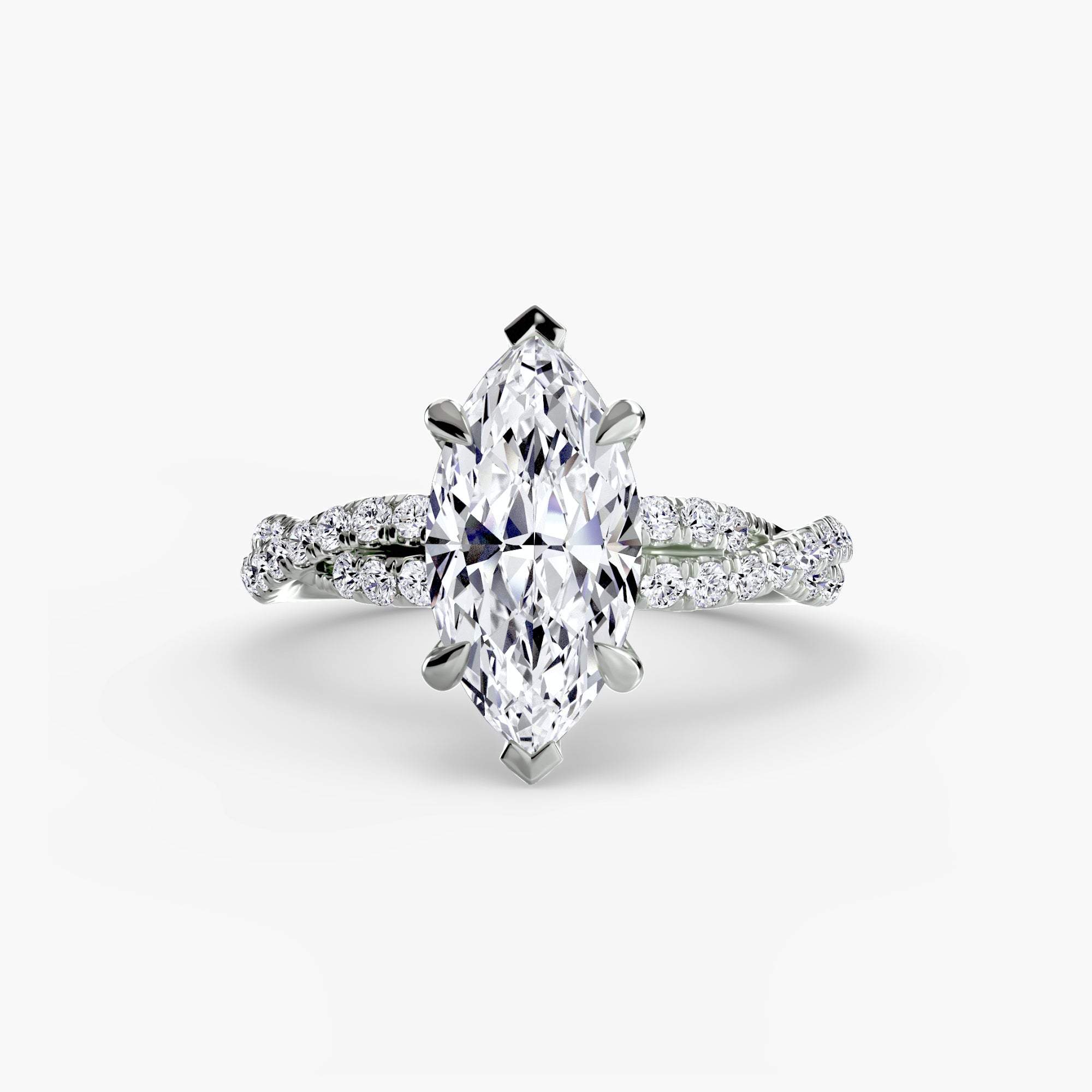 Twisted Pavé Solitaire Setting