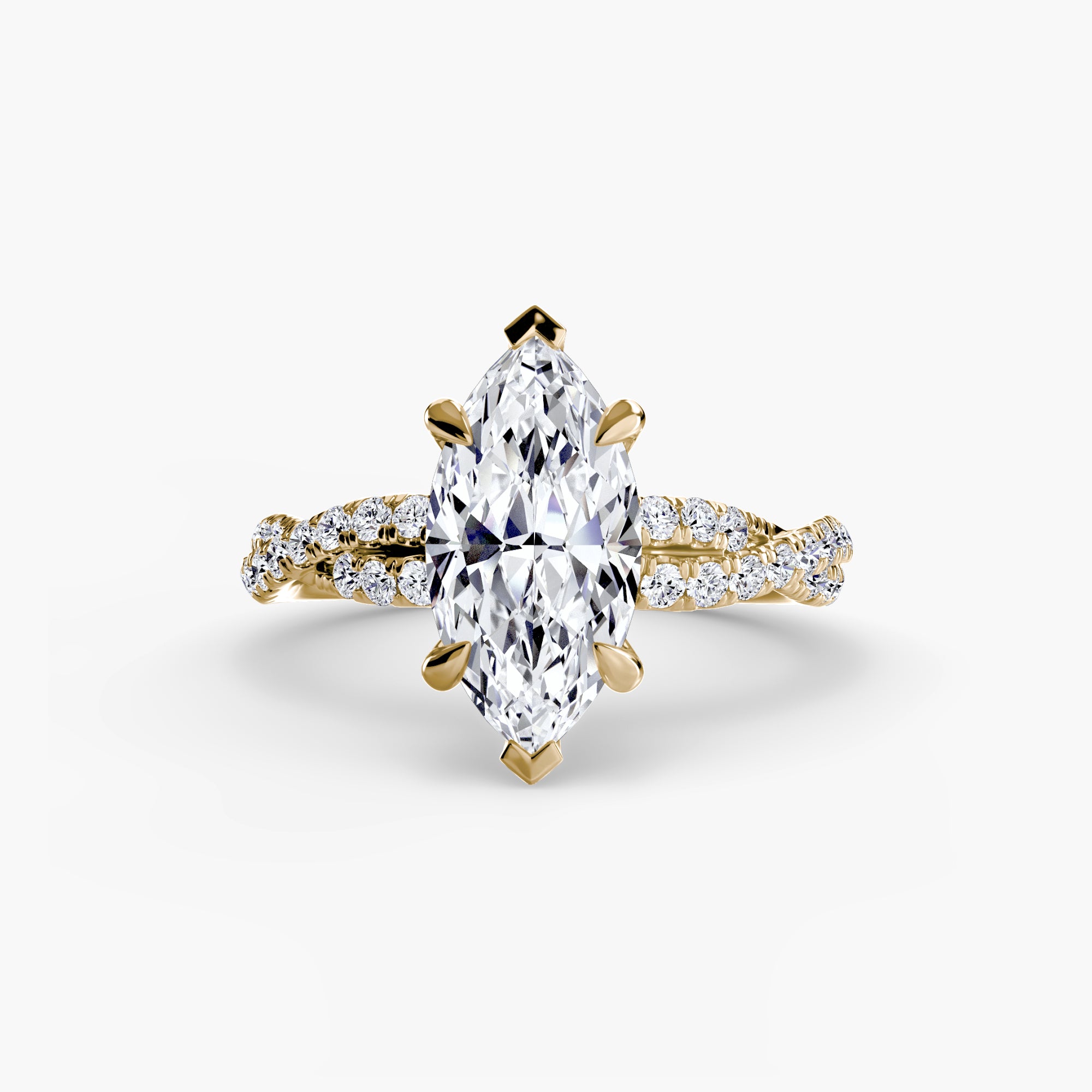 Twisted Pavé Solitaire Setting