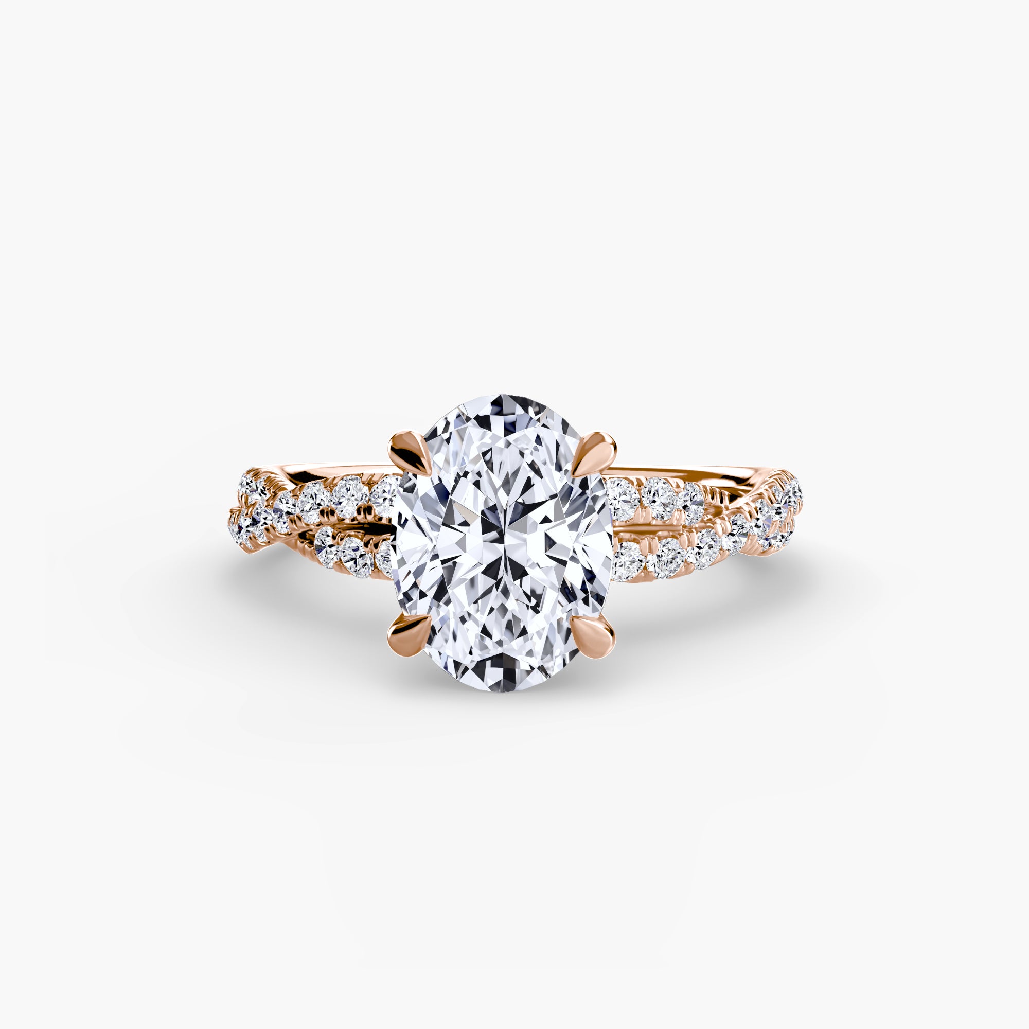 Twisted Pavé Solitaire Setting
