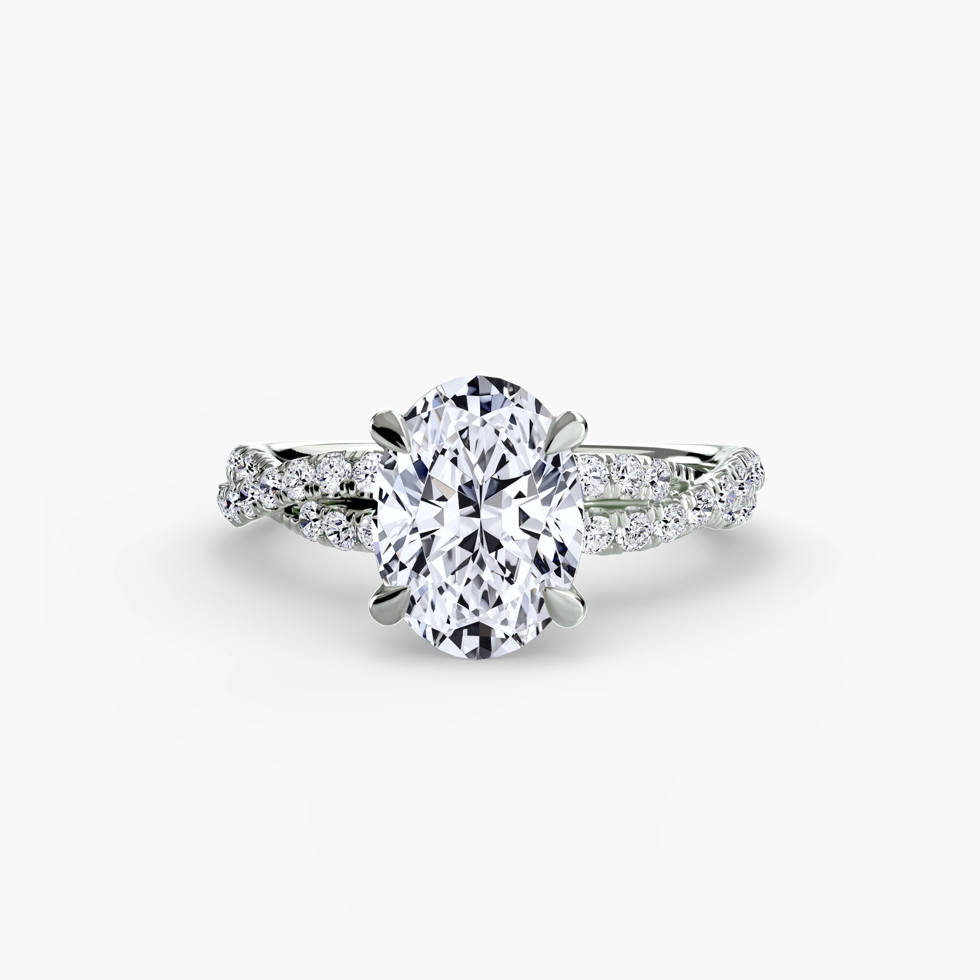 Twisted Pavé Solitaire Setting
