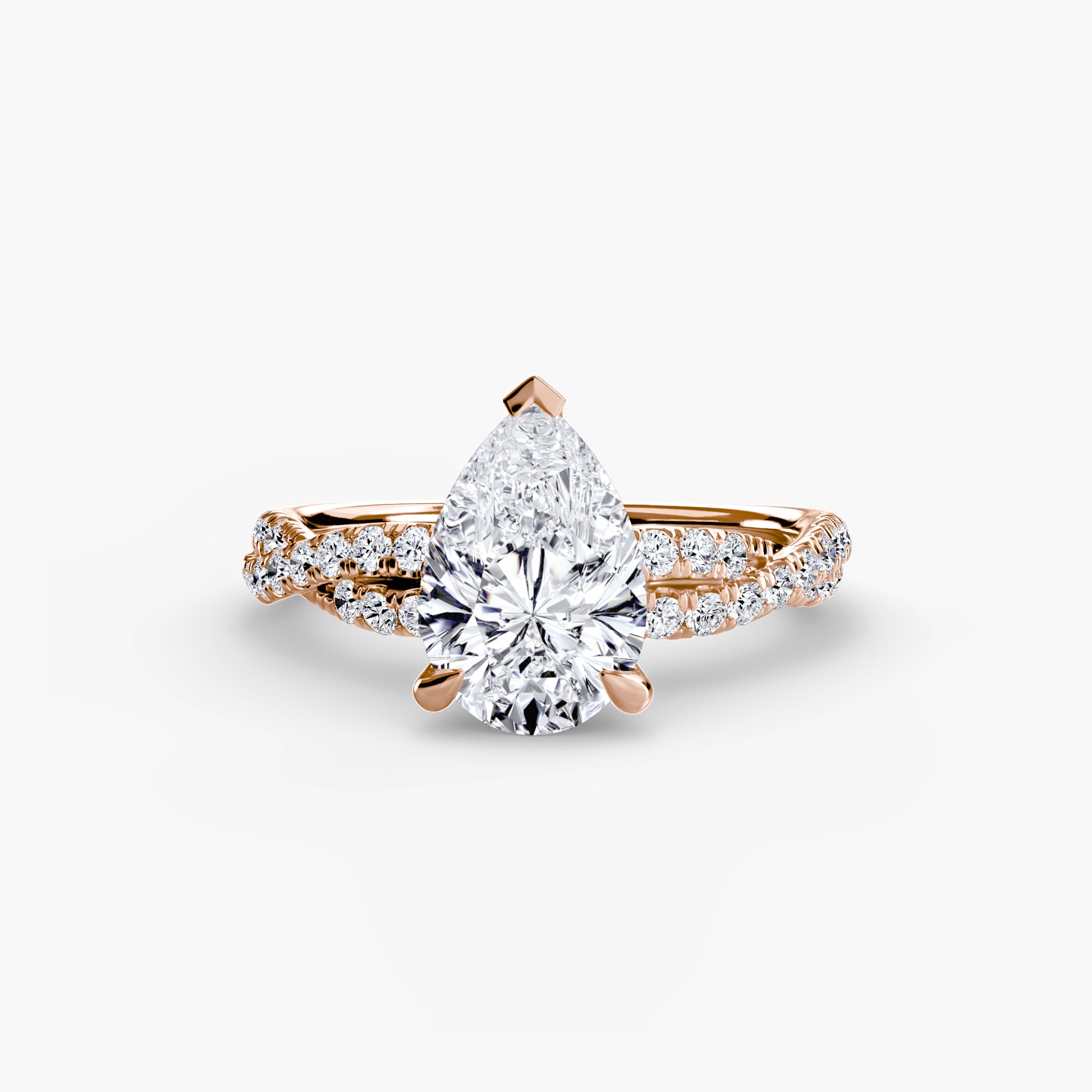 Twisted Pavé Solitaire Setting
