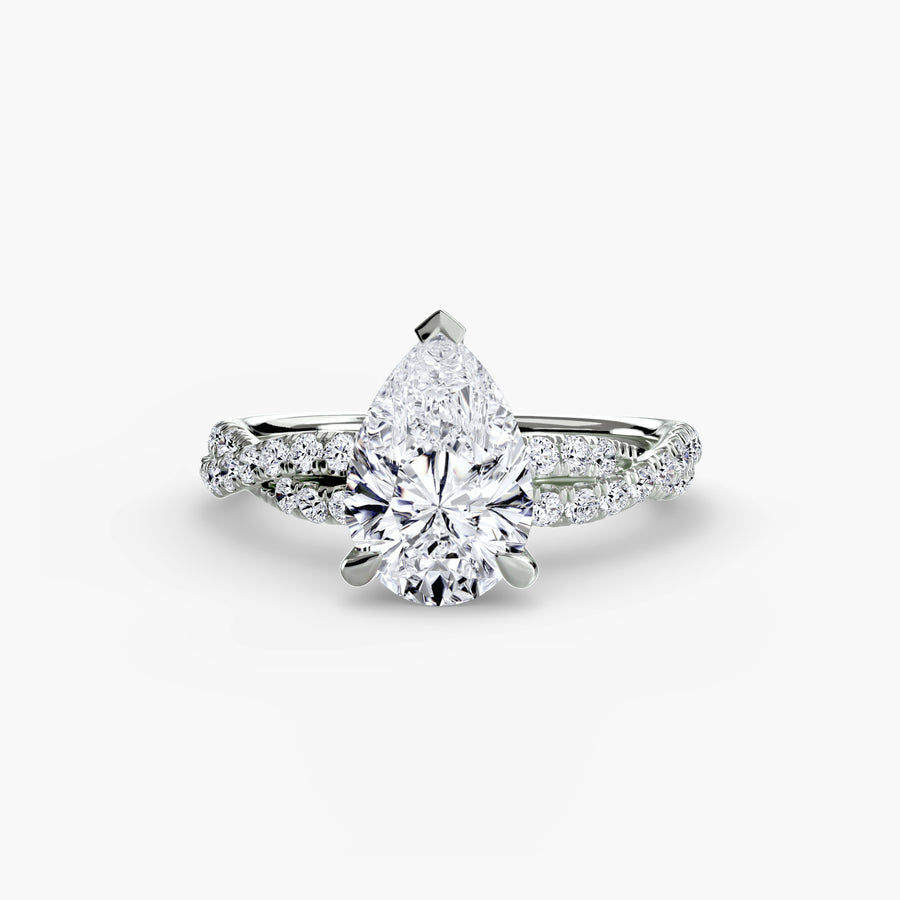 Twisted Pavé Solitaire Setting
