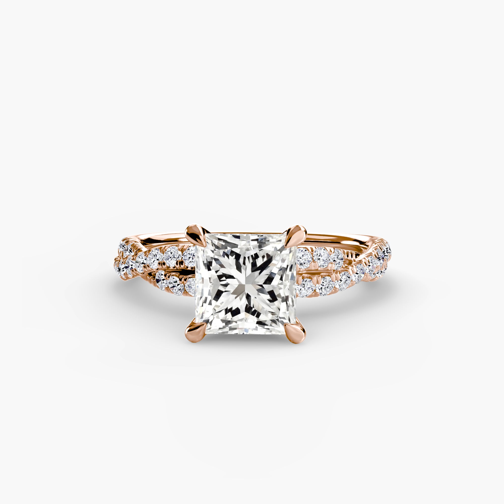 Twisted Pavé Solitaire Setting