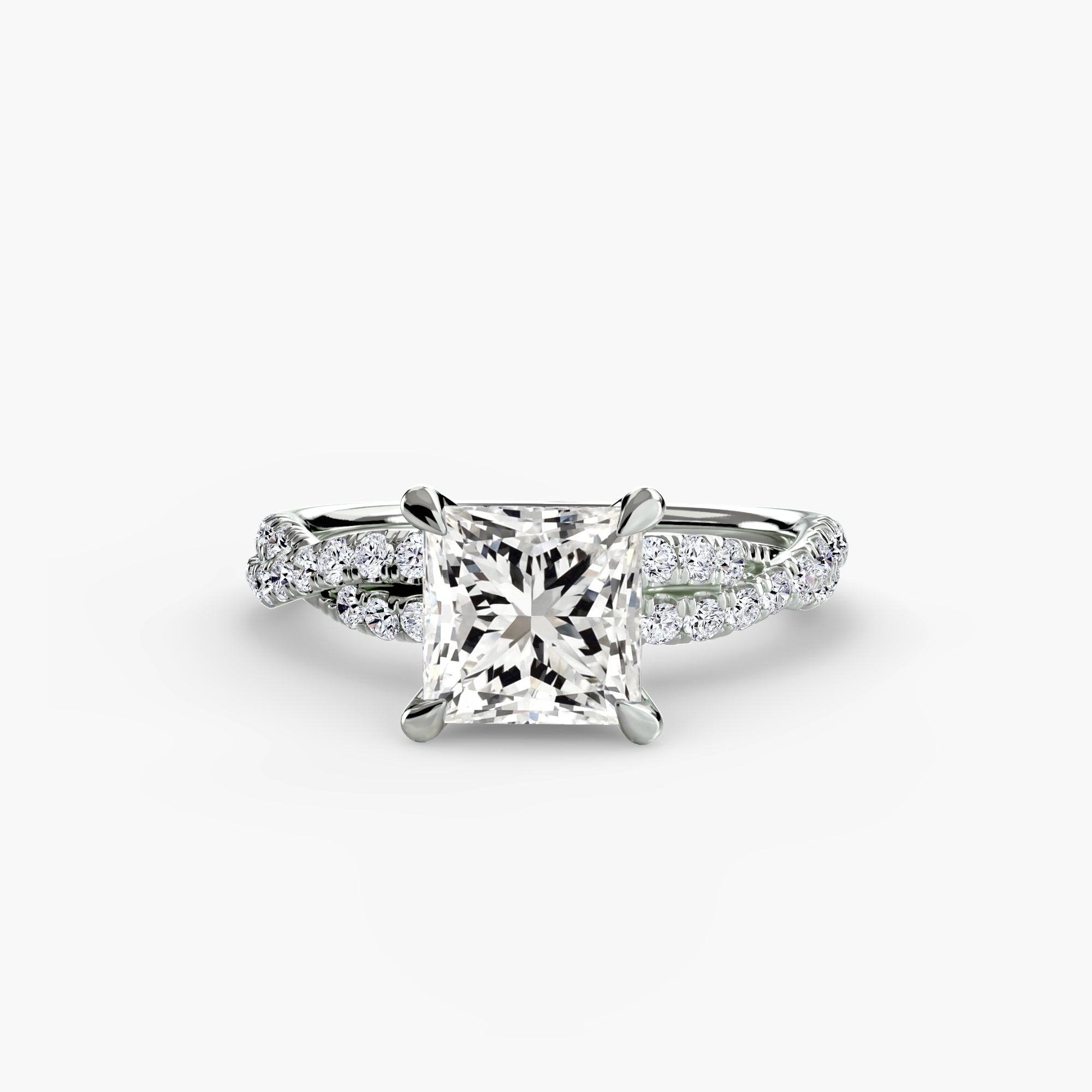 Twisted Pavé Solitaire Setting