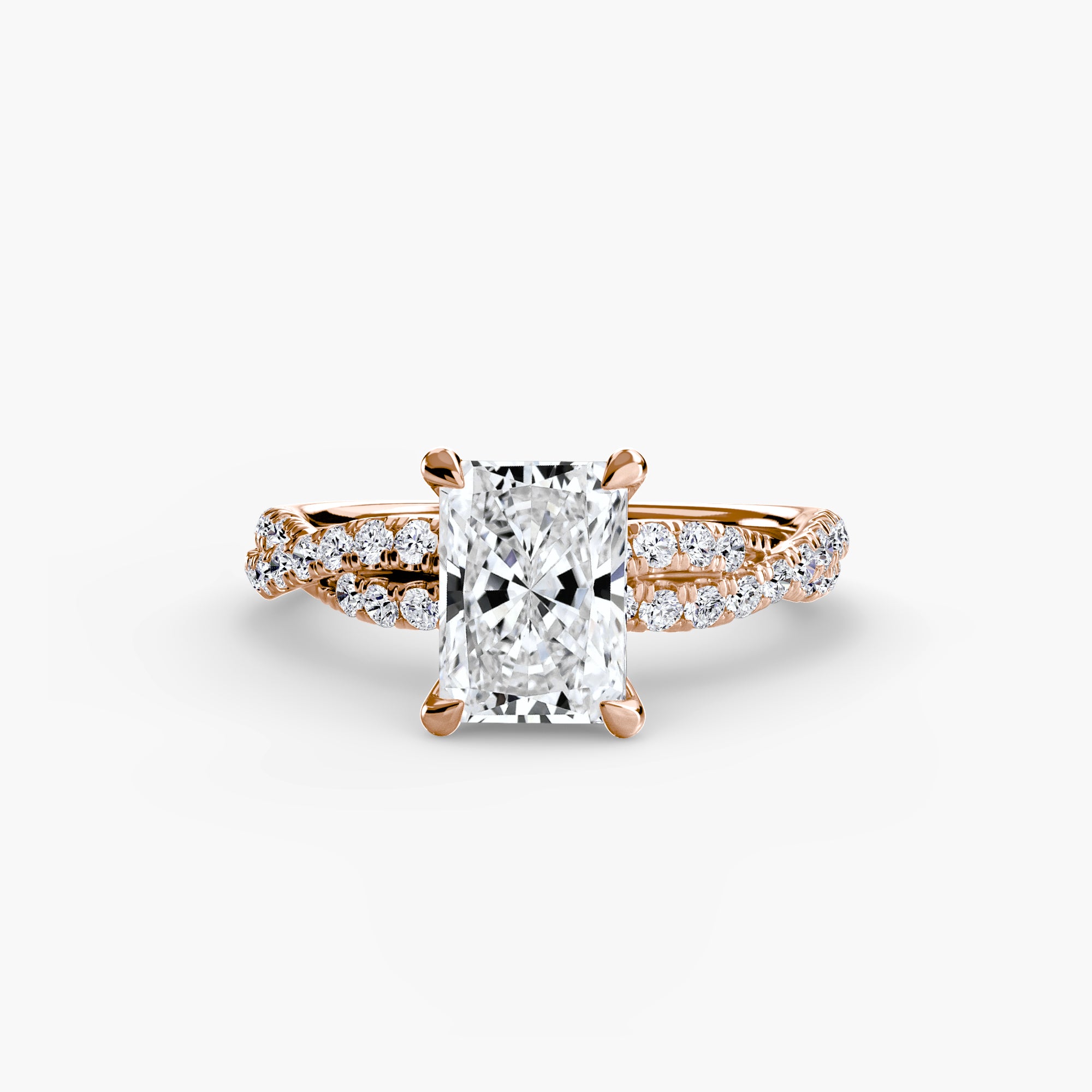 Twisted Pavé Solitaire Setting