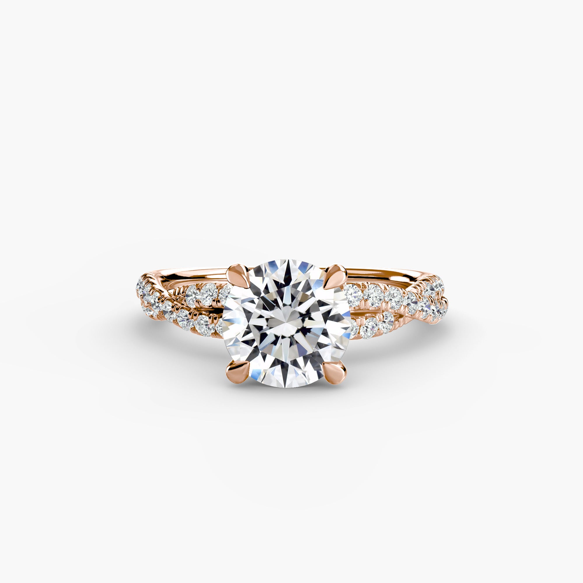 Twisted Pavé Solitaire Setting