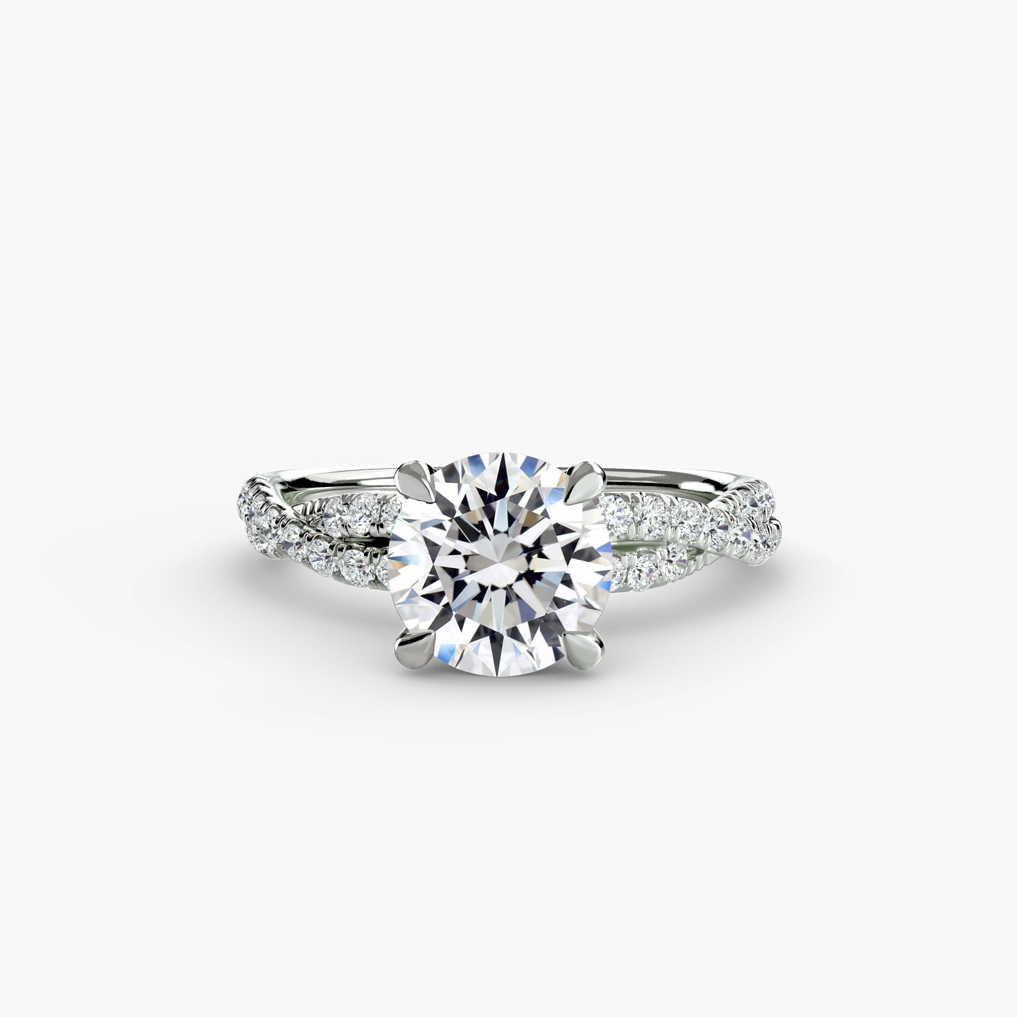 Twisted Pavé Solitaire Setting