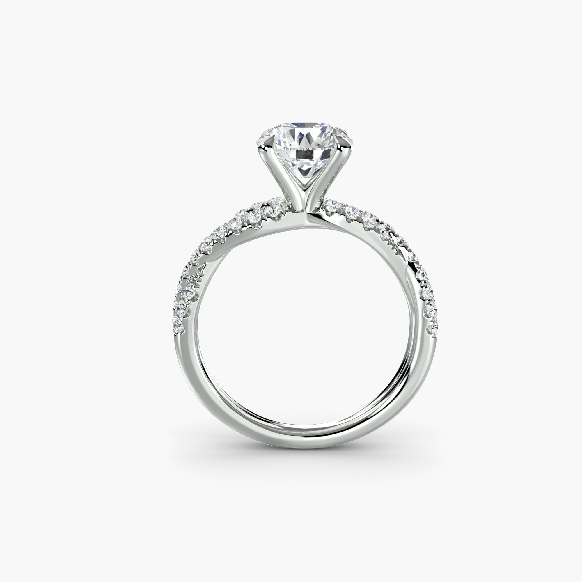 Twisted Pavé Solitaire Setting
