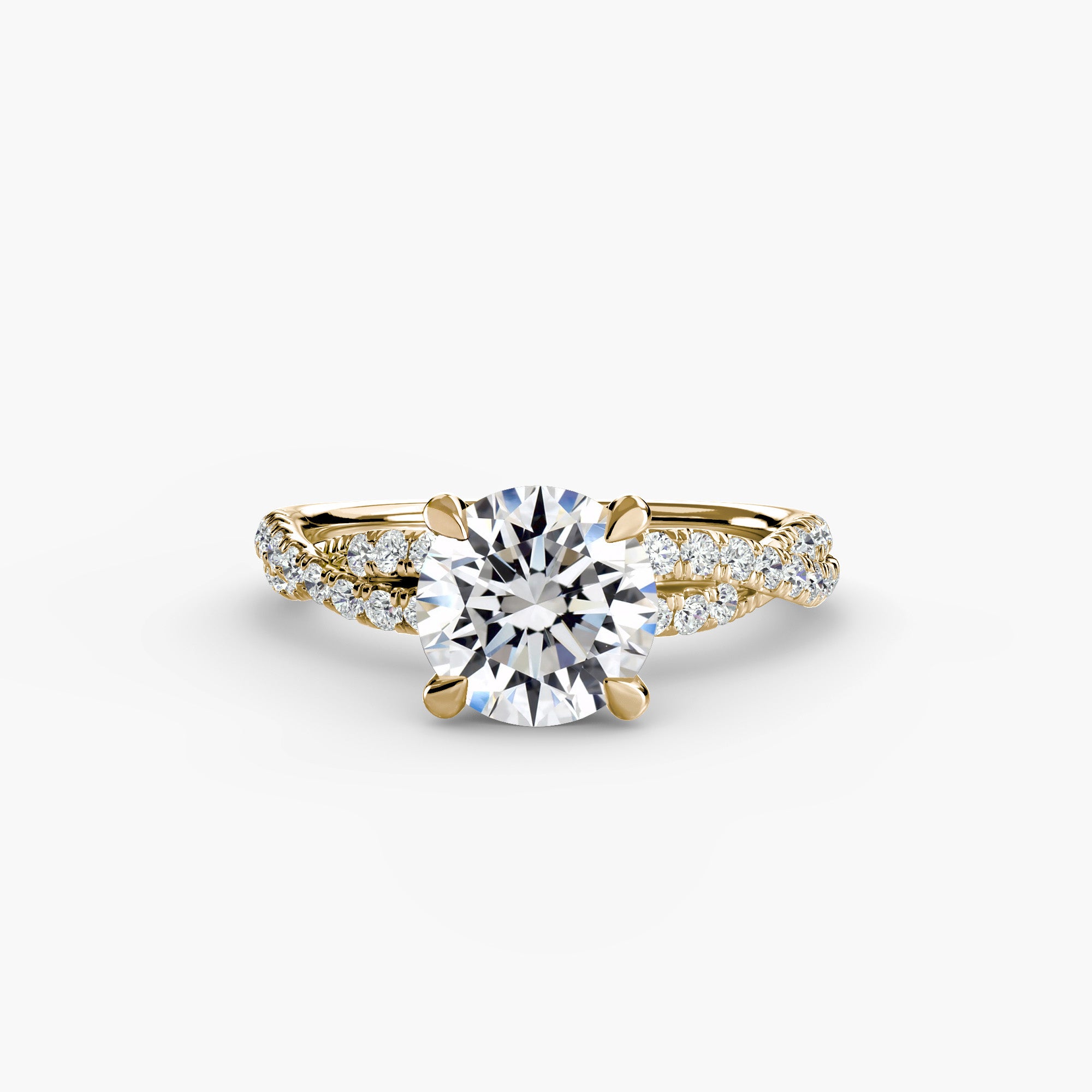 Twisted Pavé Solitaire Setting
