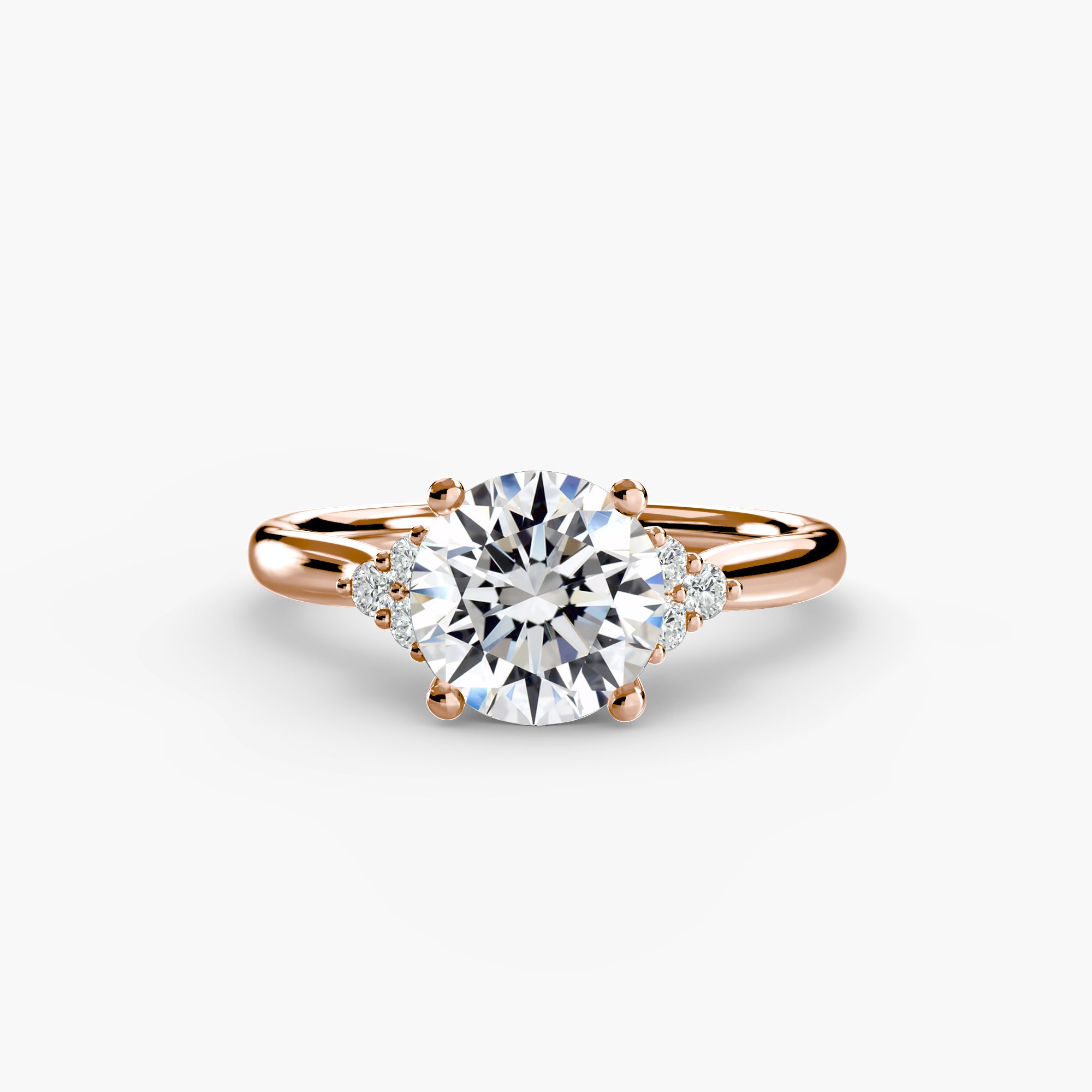 Round Cluster Shoulder Solitaire Setting