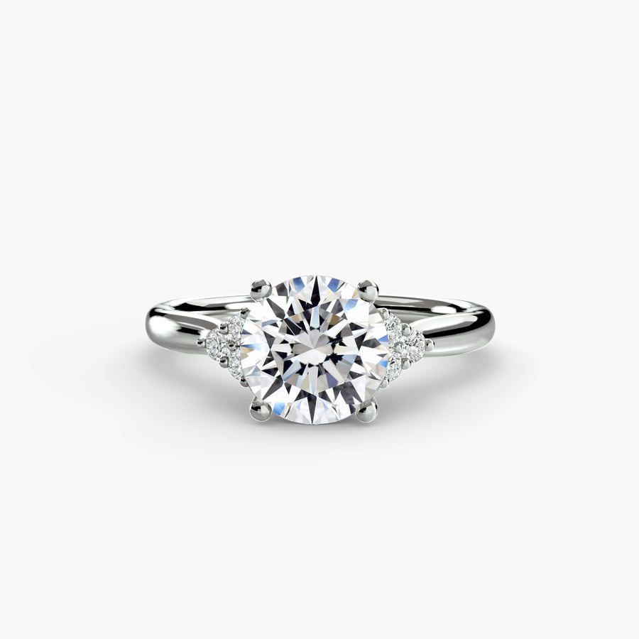 Round Cluster Shoulder Solitaire Setting