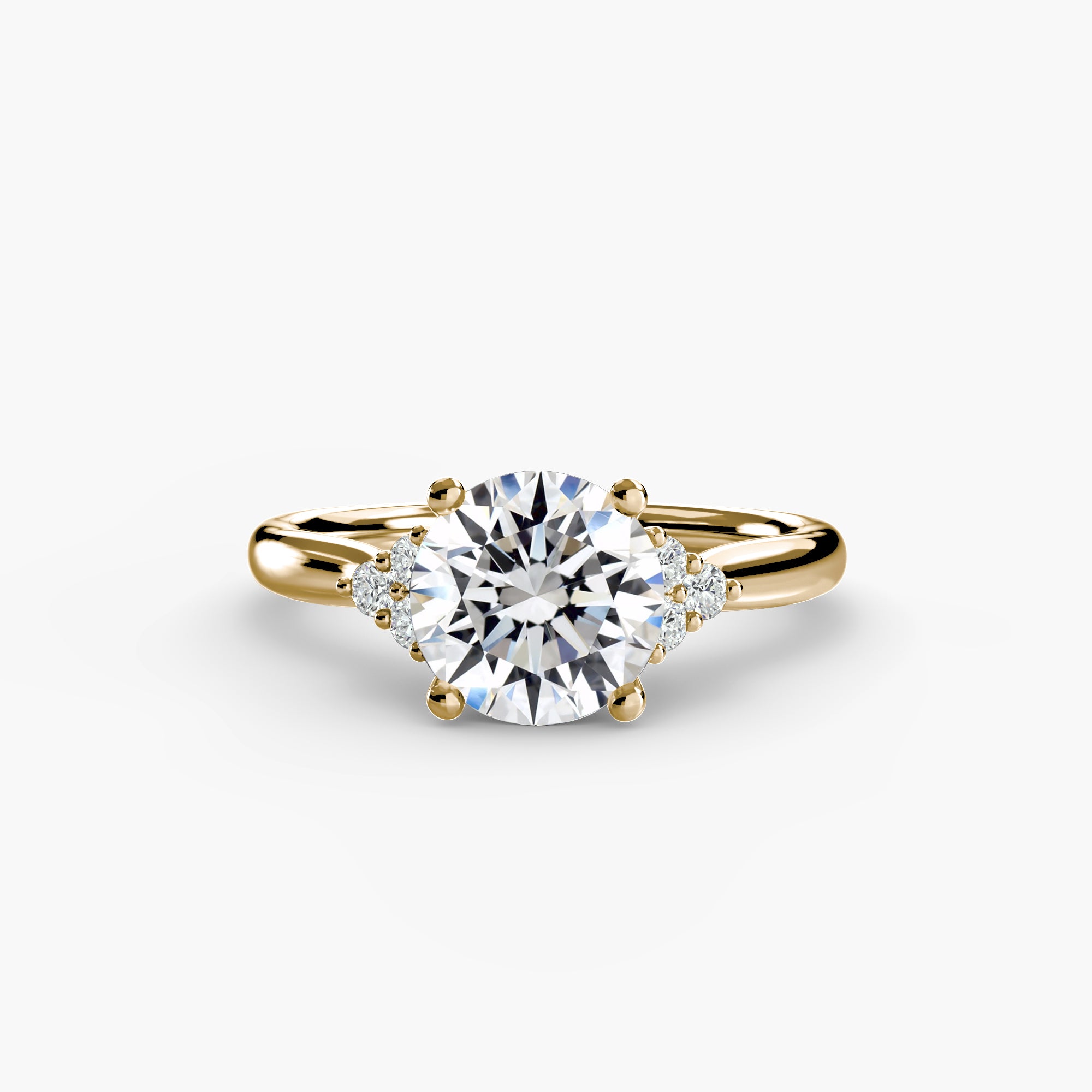 Round Cluster Shoulder Solitaire Setting