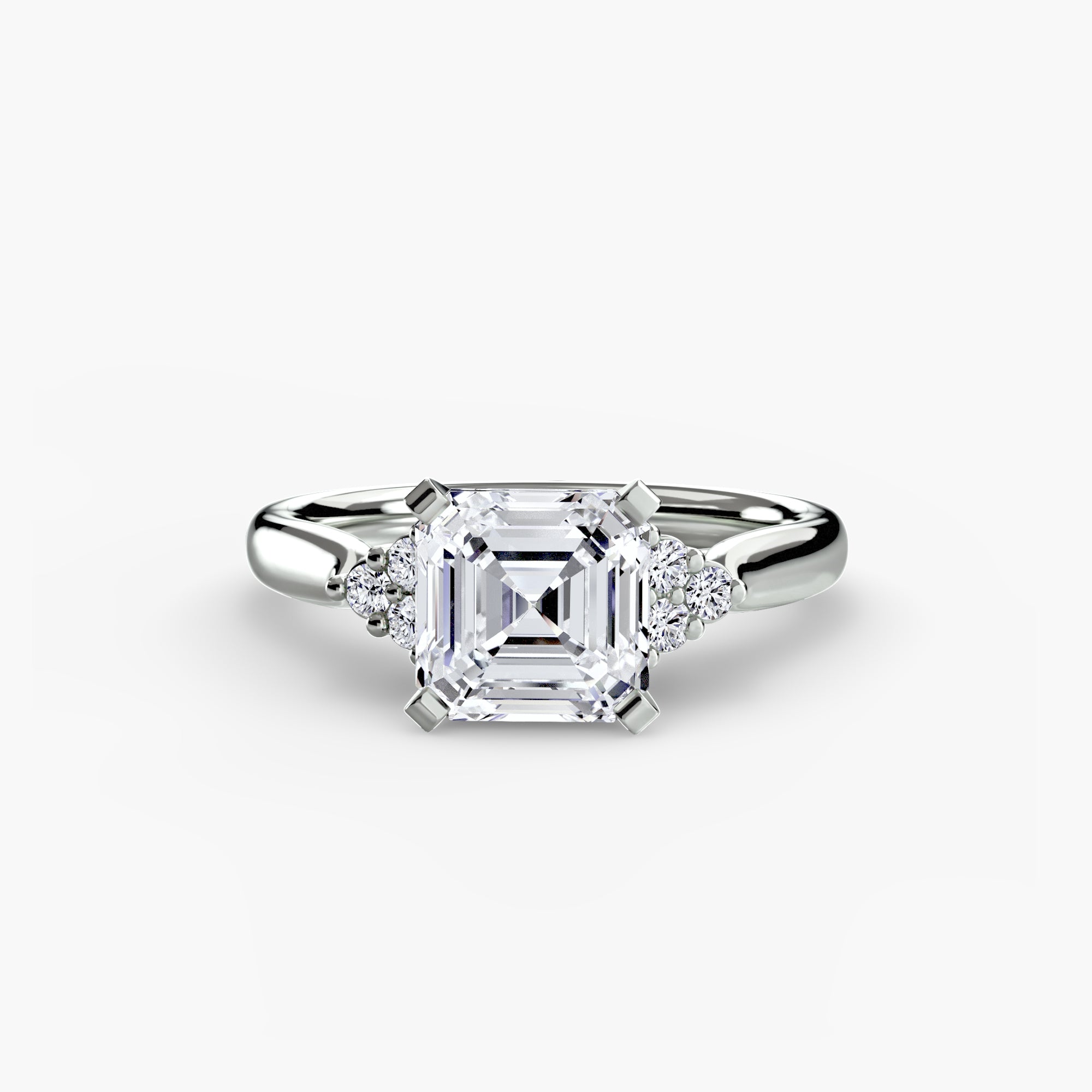 Wide Band Cluster Shoulder Solitaire Setting