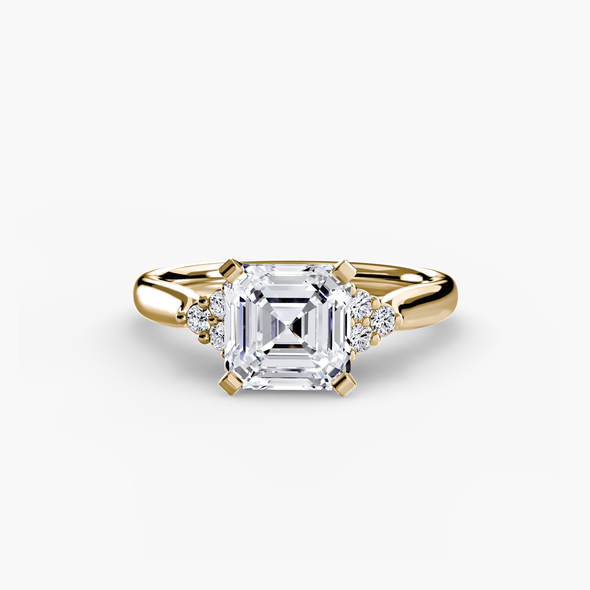 Wide Band Cluster Shoulder Solitaire Setting