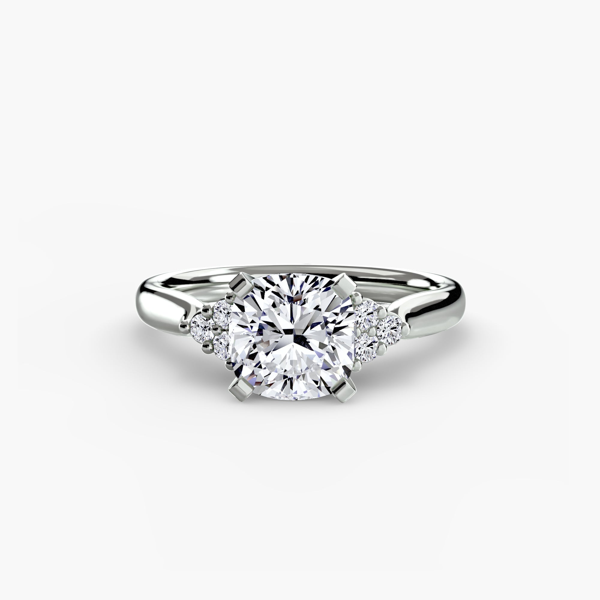 Wide Band Cluster Shoulder Solitaire Setting