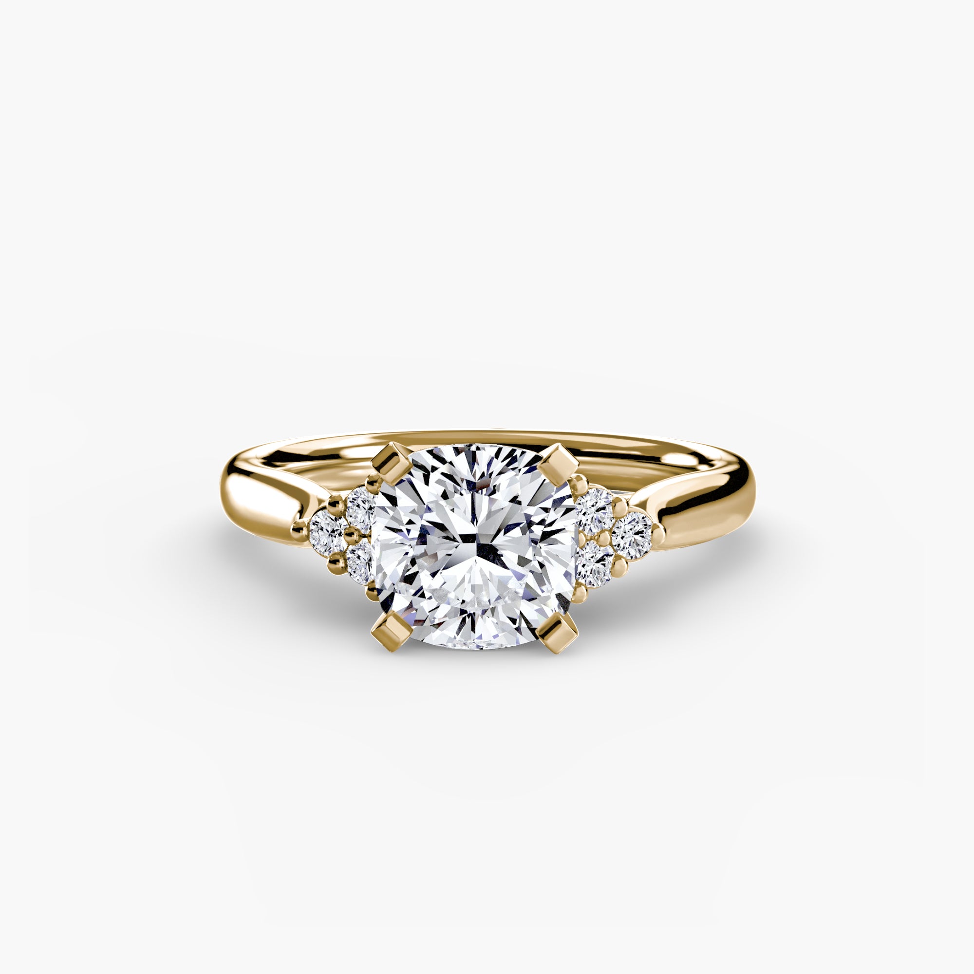 Wide Band Cluster Shoulder Solitaire Setting