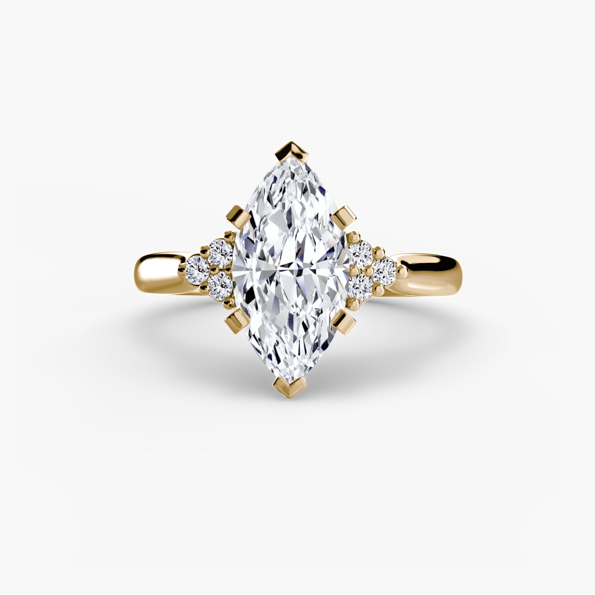 Wide Band Cluster Shoulder Solitaire Setting