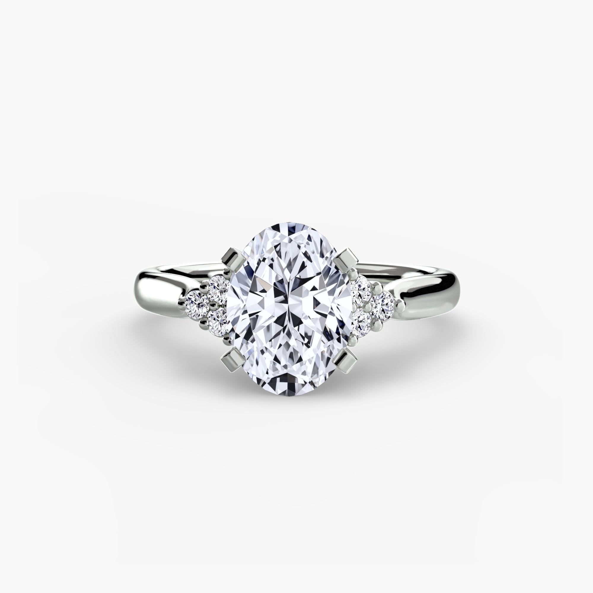 Wide Band Cluster Shoulder Solitaire Setting