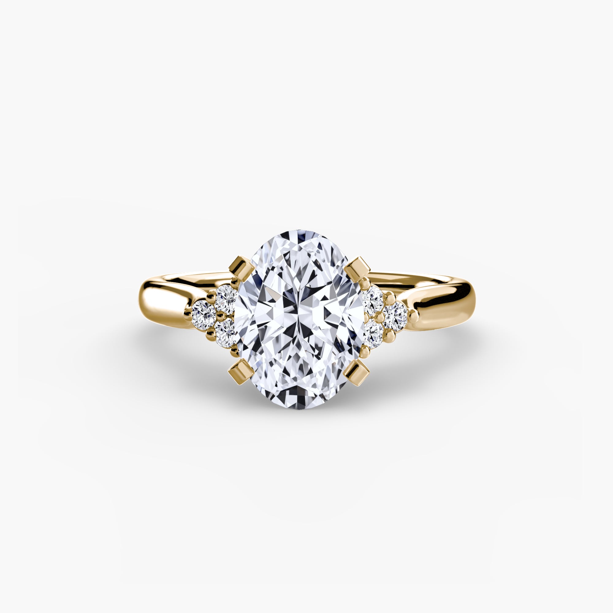 Wide Band Cluster Shoulder Solitaire Setting