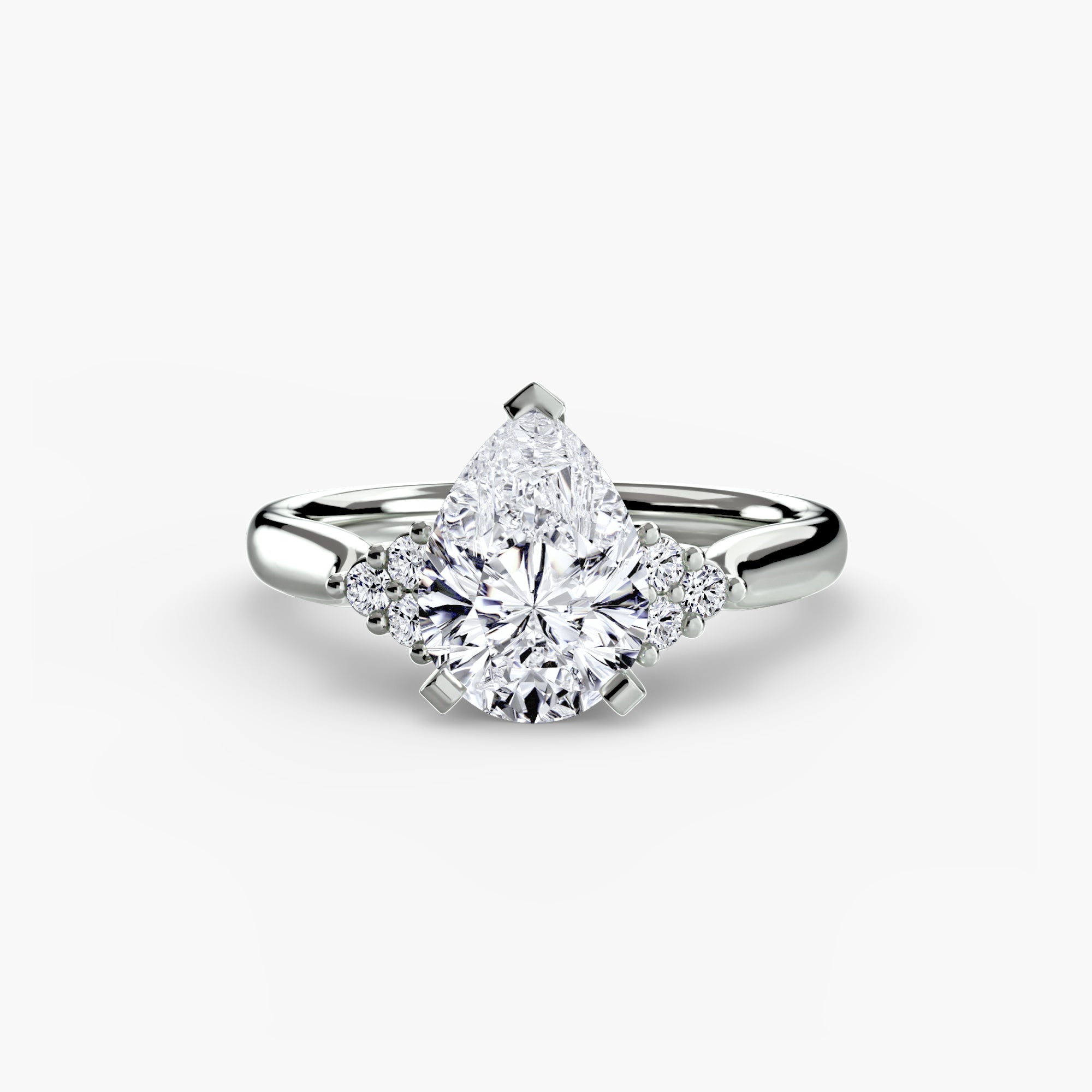 Wide Band Cluster Shoulder Solitaire Setting