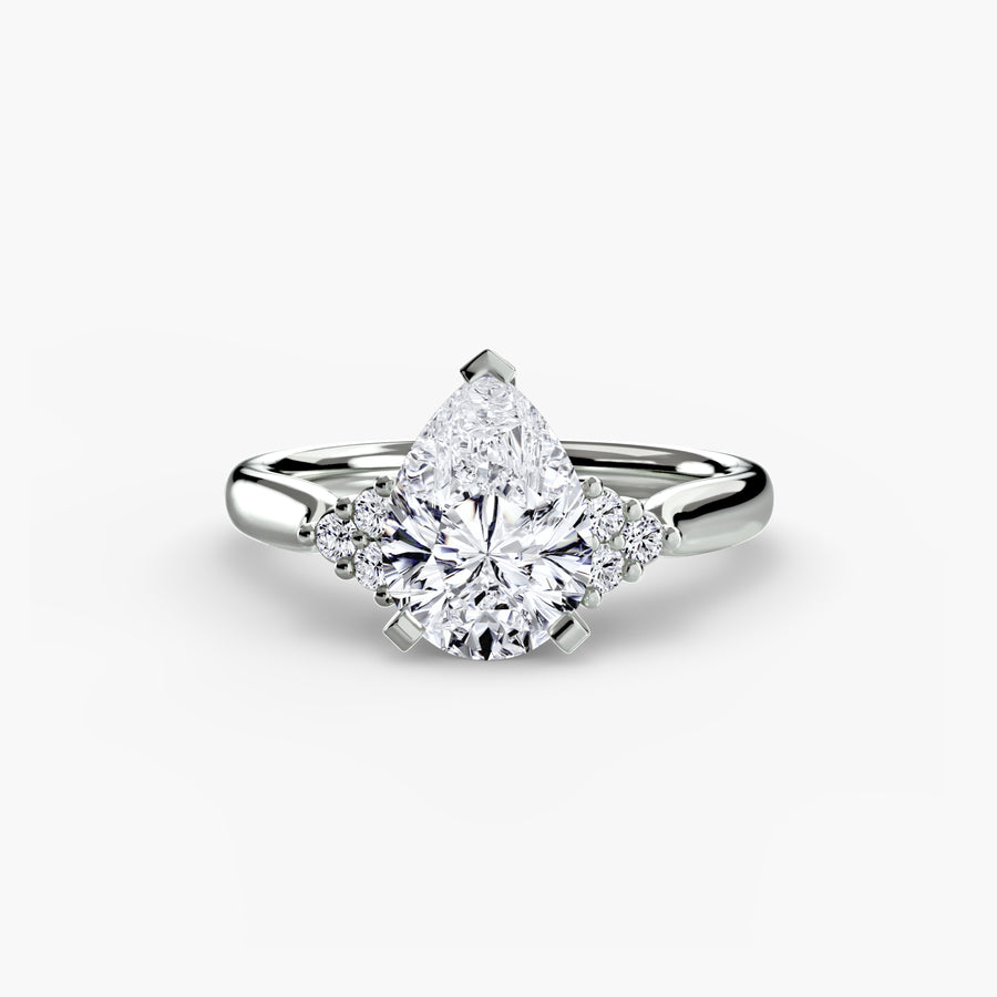 Wide Band Cluster Shoulder Solitaire Setting