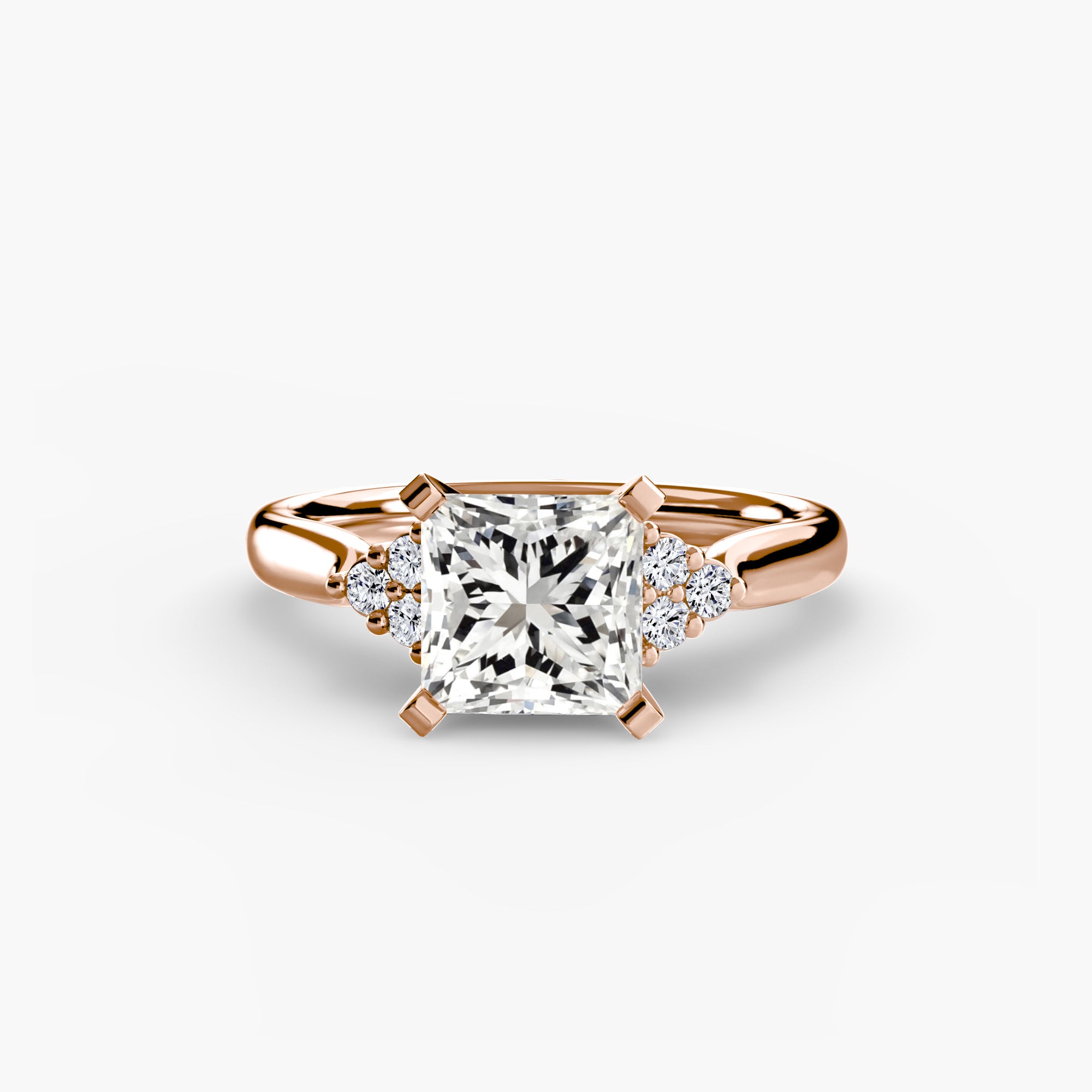 Wide Band Cluster Shoulder Solitaire Setting