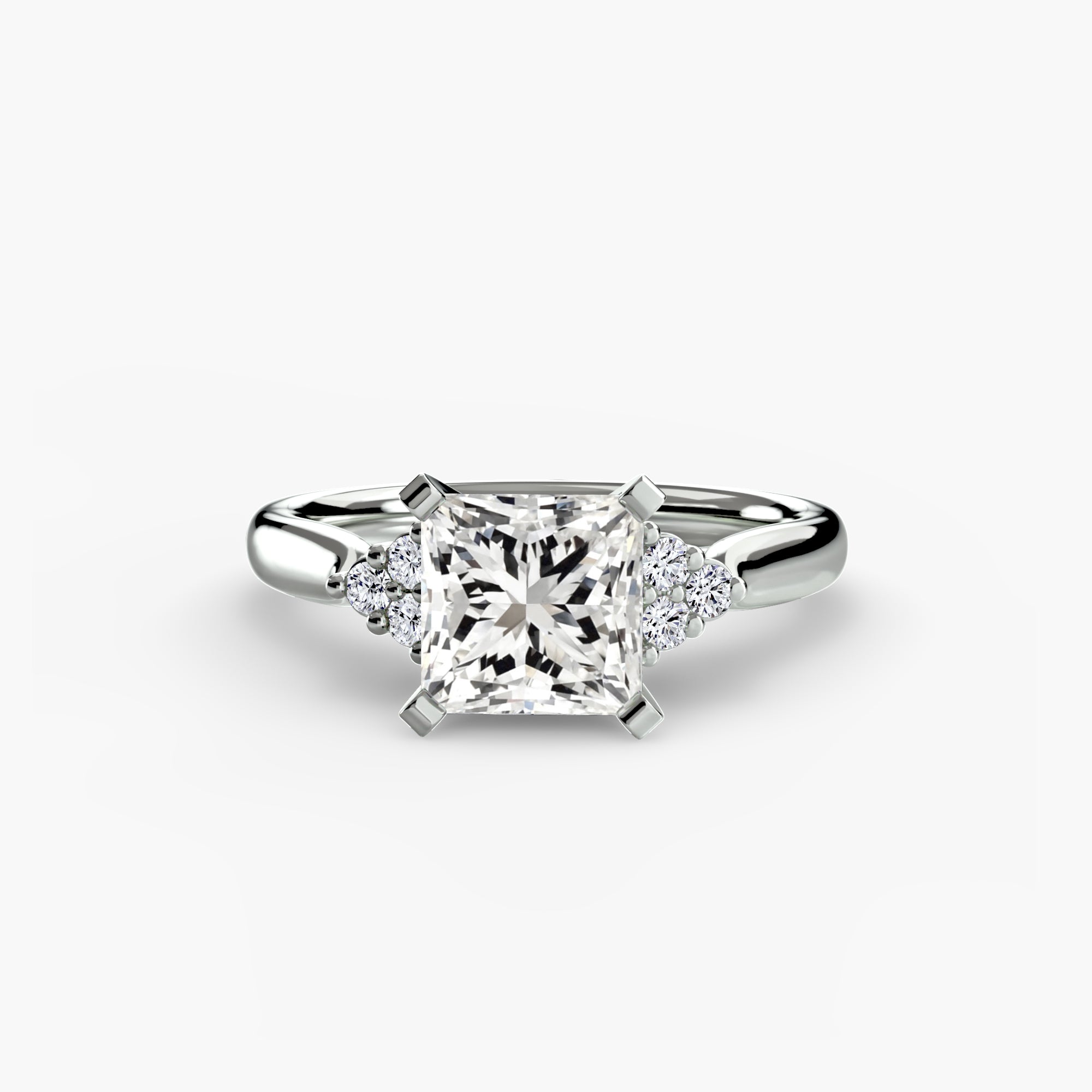 Wide Band Cluster Shoulder Solitaire Setting