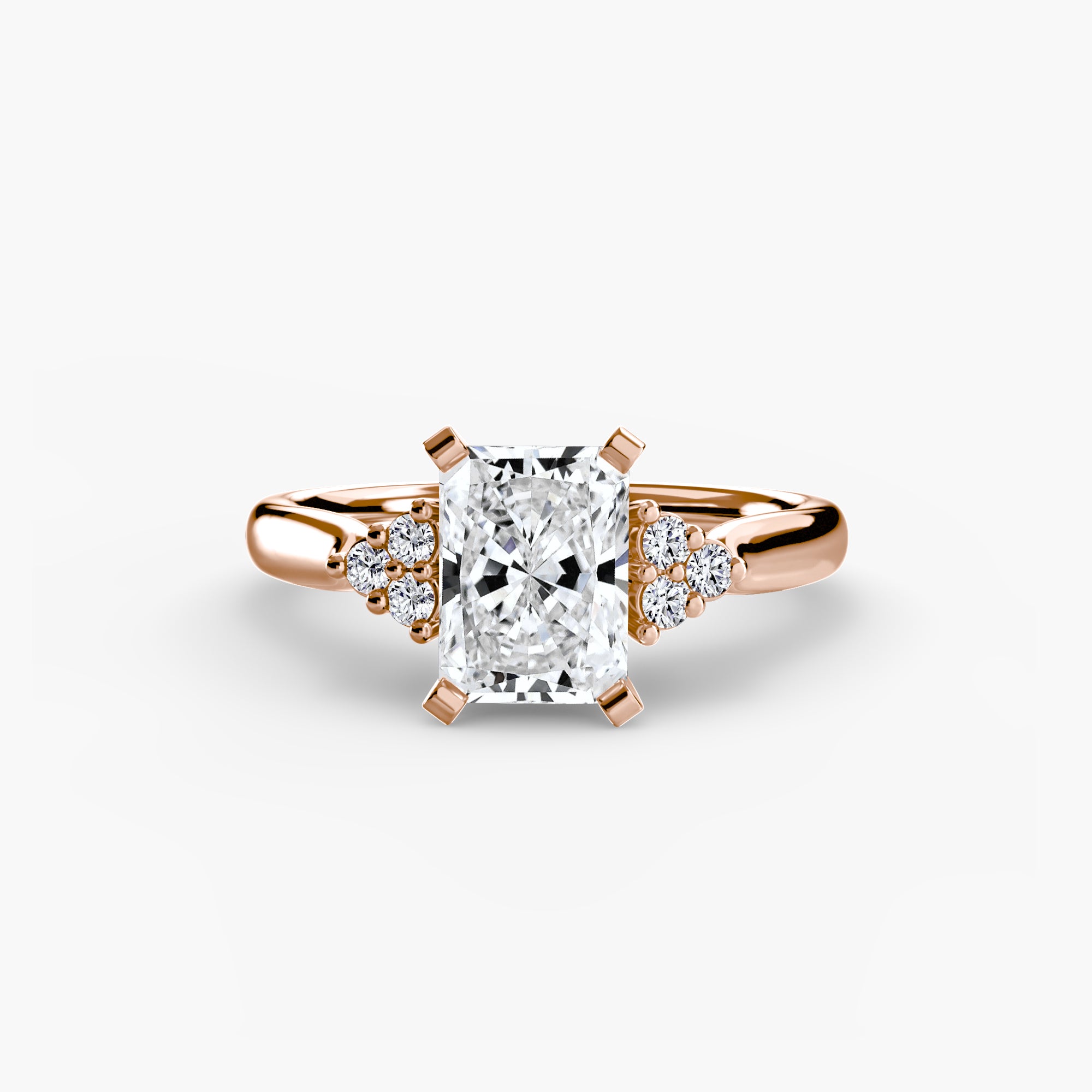Wide Band Cluster Shoulder Solitaire Setting