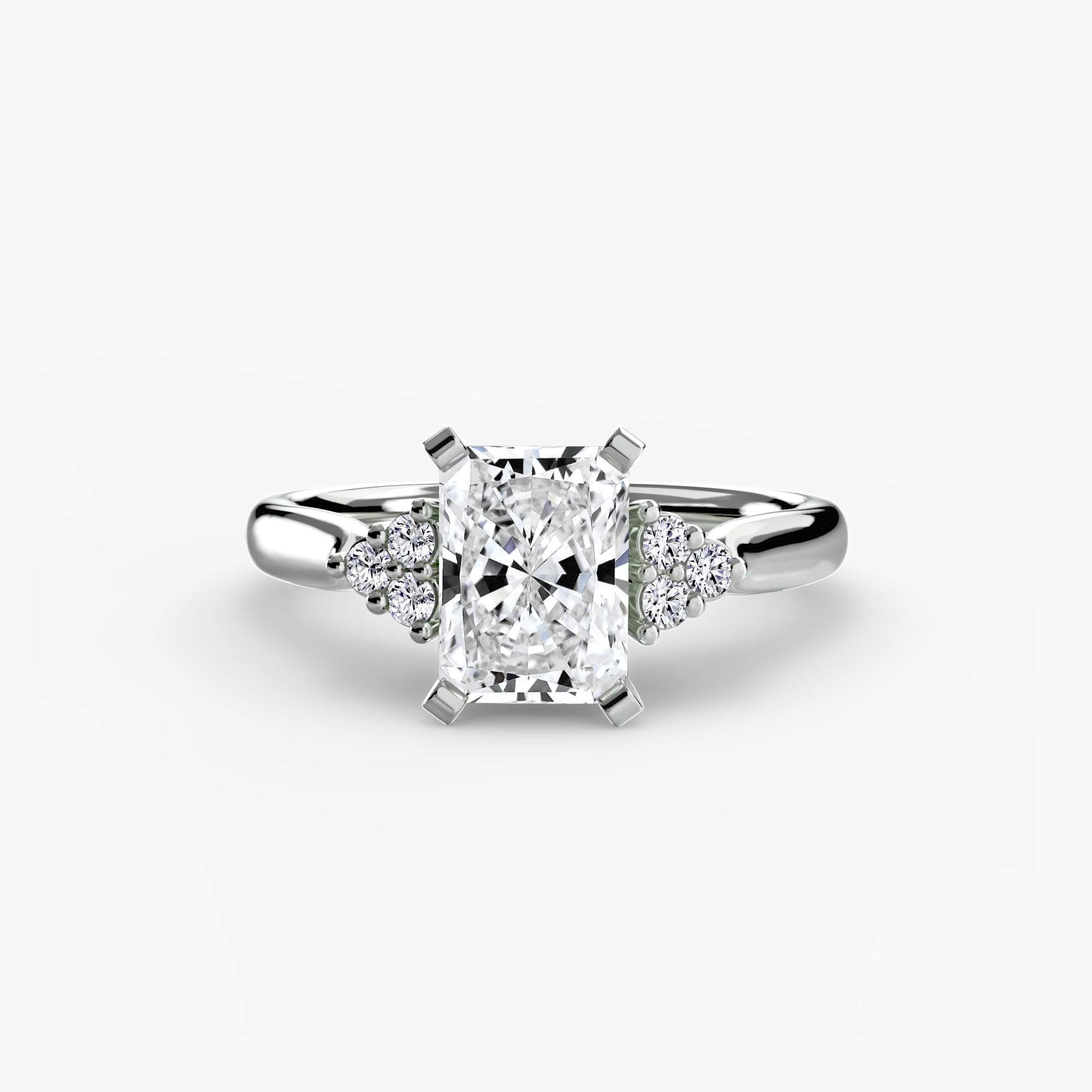 Wide Band Cluster Shoulder Solitaire Setting