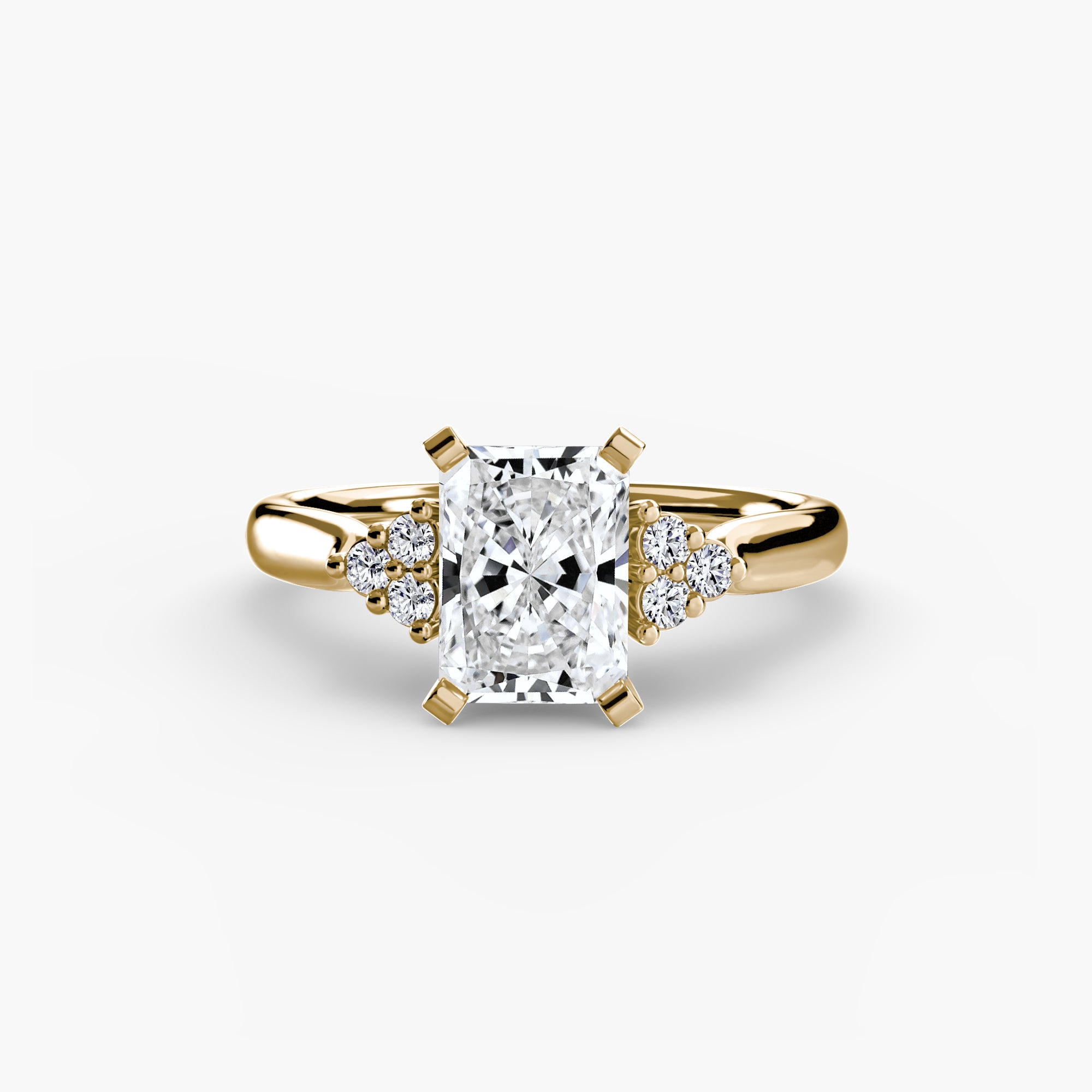 Wide Band Cluster Shoulder Solitaire Setting