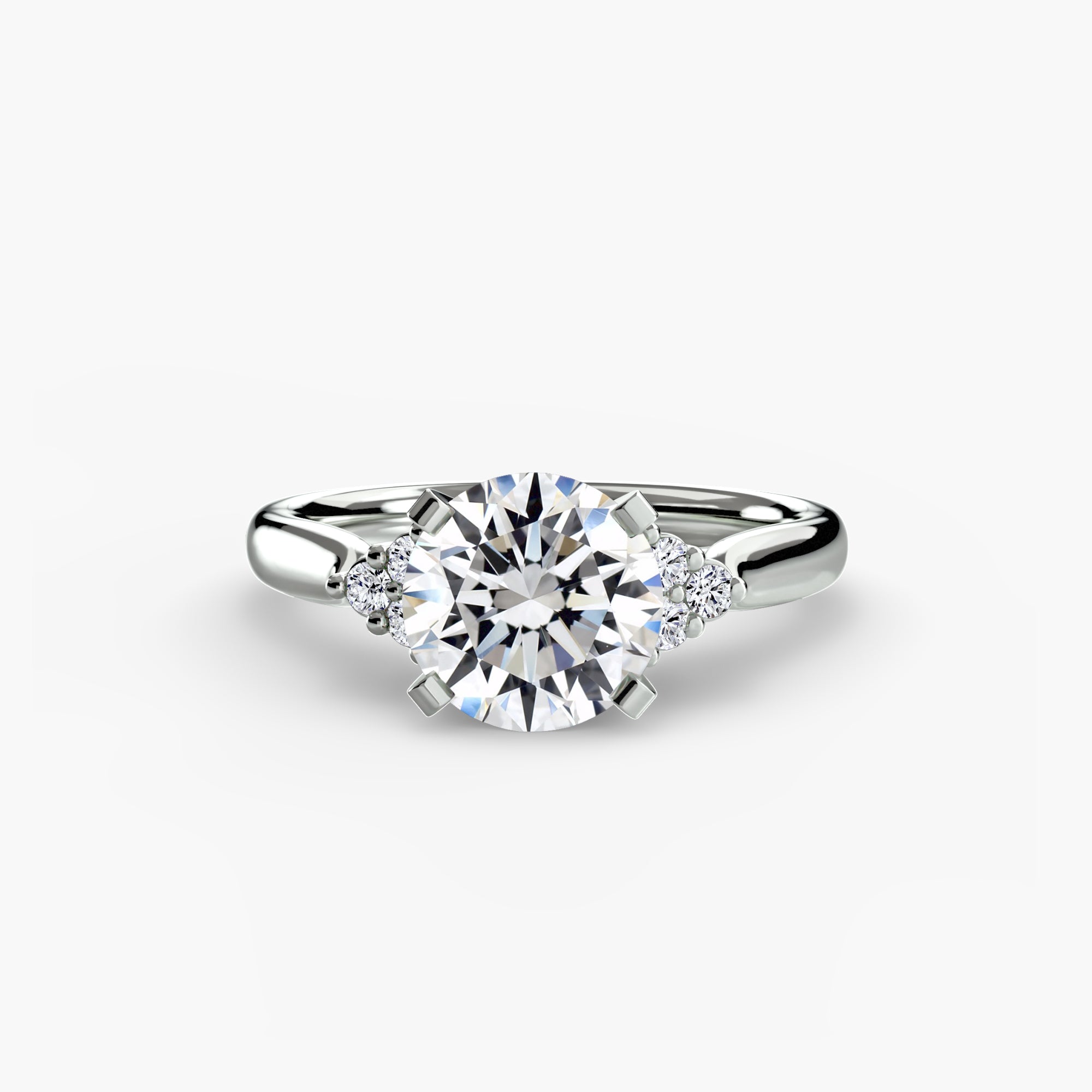 Wide Band Cluster Shoulder Solitaire Setting