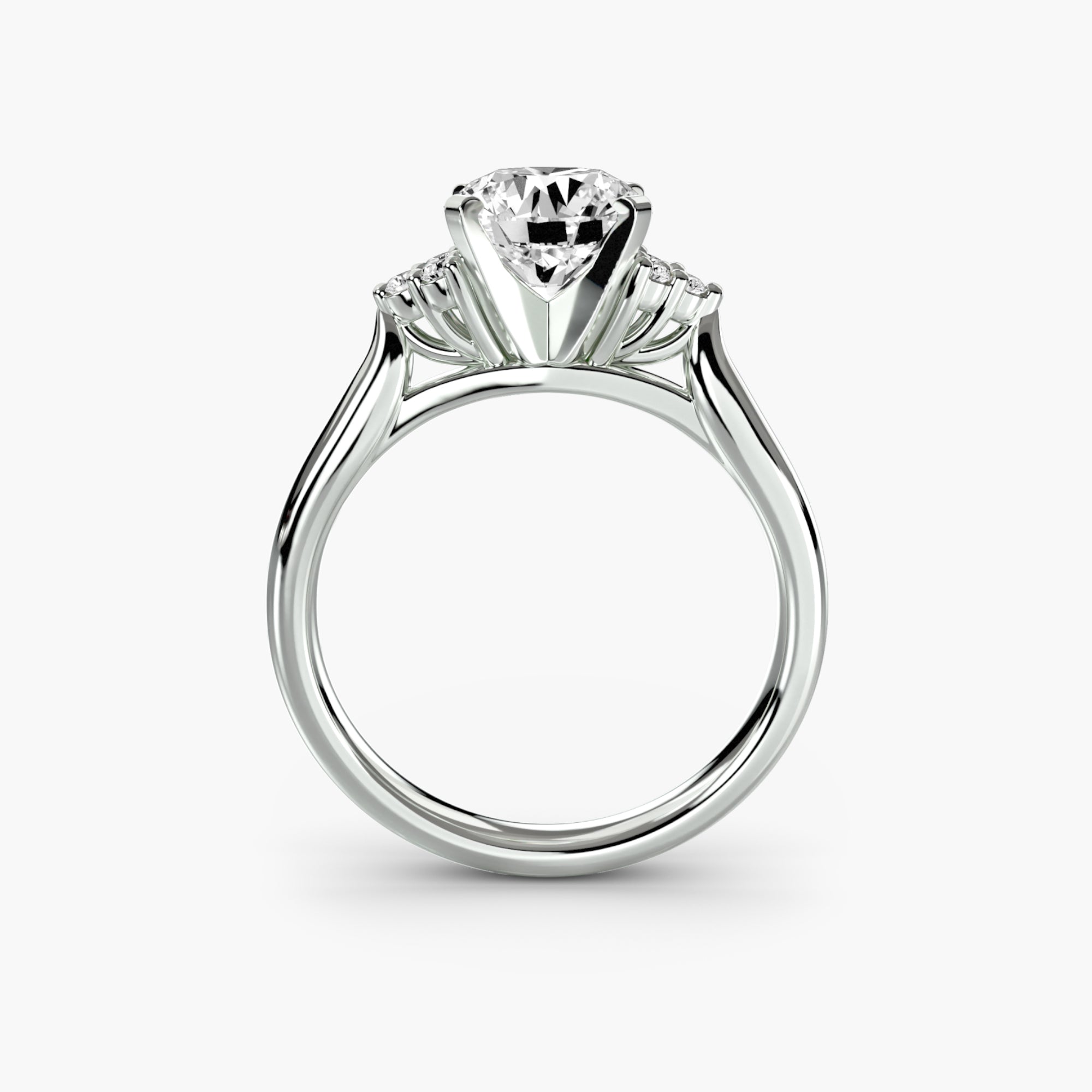 Wide Band Cluster Shoulder Solitaire Setting