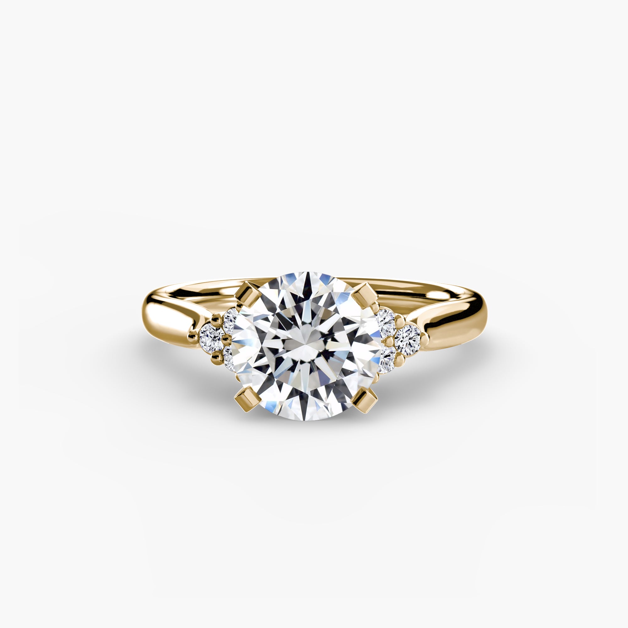 Wide Band Cluster Shoulder Solitaire Setting