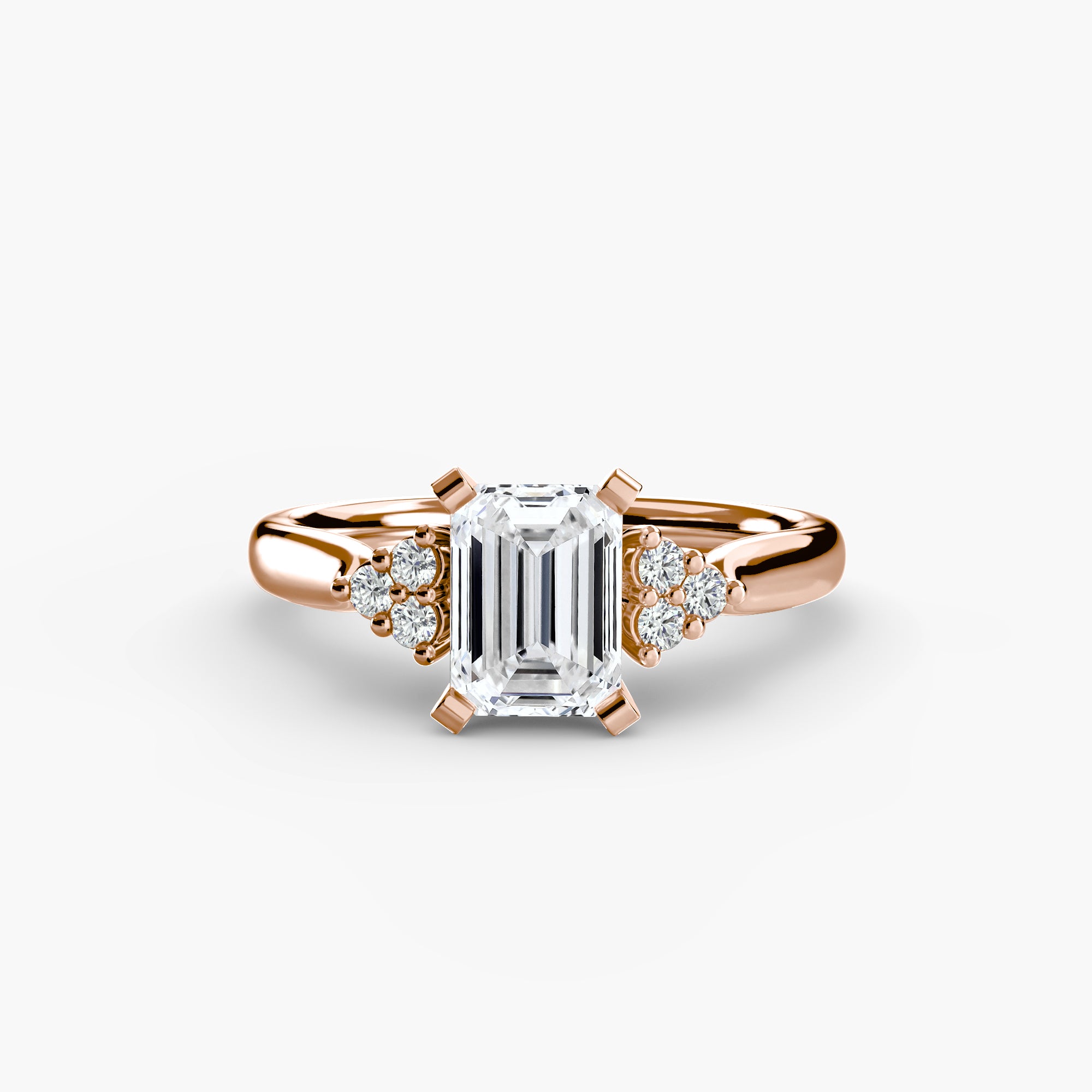 Wide Band Cluster Shoulder Solitaire Setting