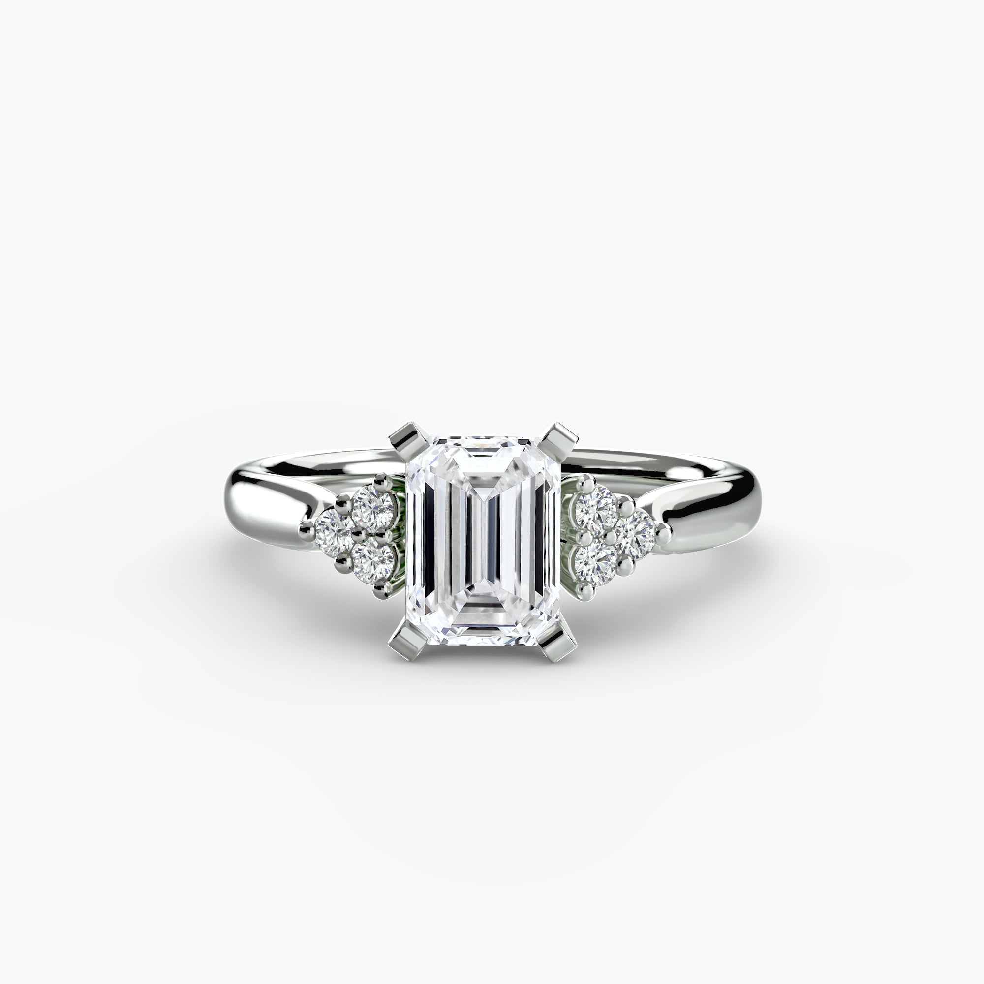 Wide Band Cluster Shoulder Solitaire Setting