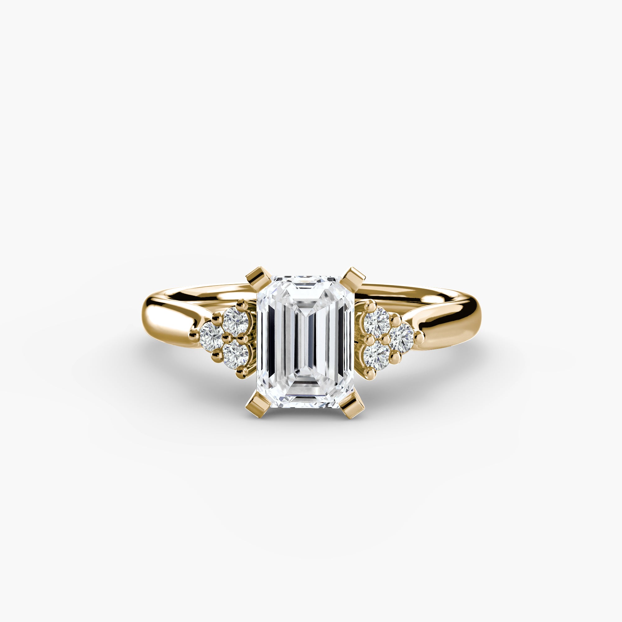 Wide Band Cluster Shoulder Solitaire Setting