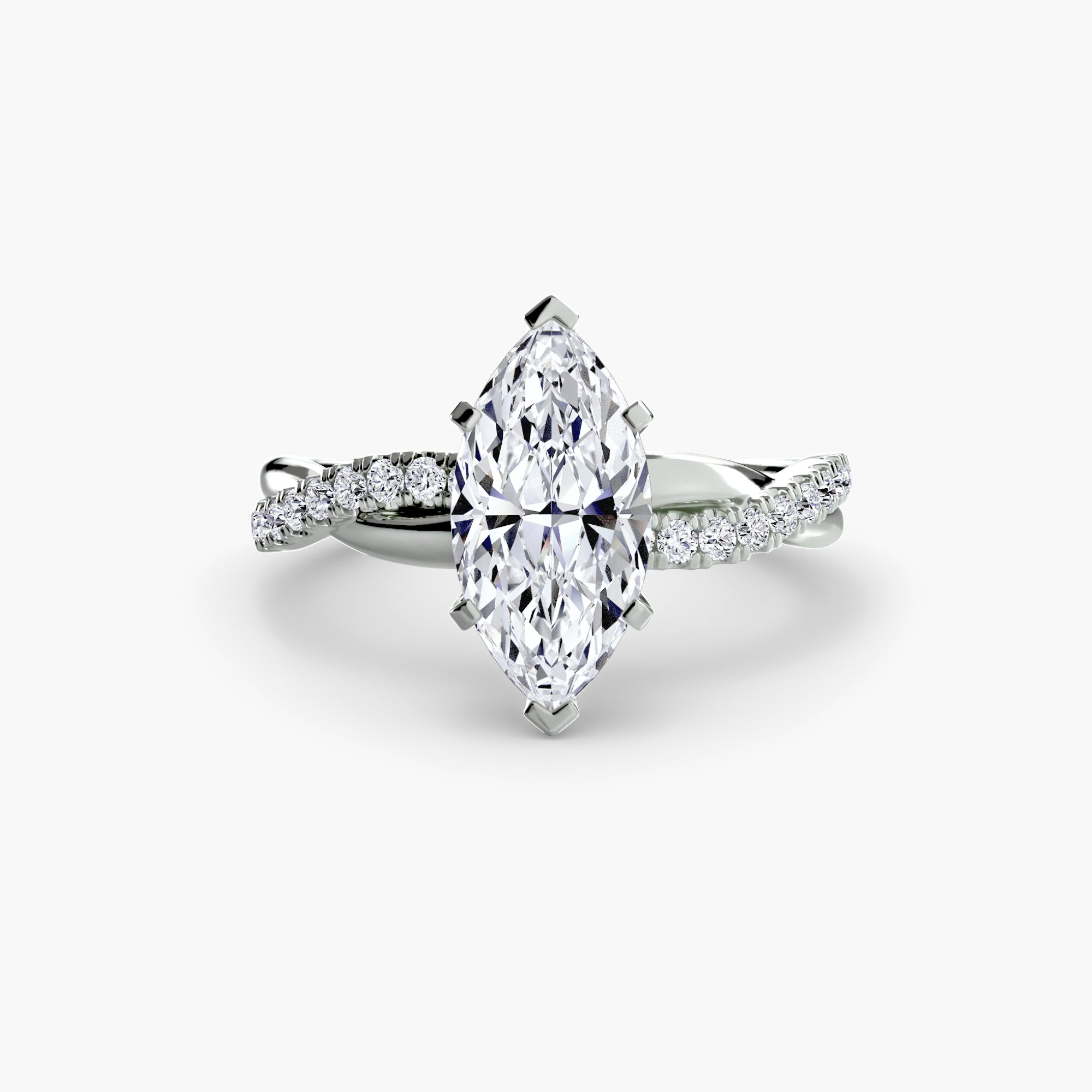 Infinity Twist Pavé Solitaire Setting