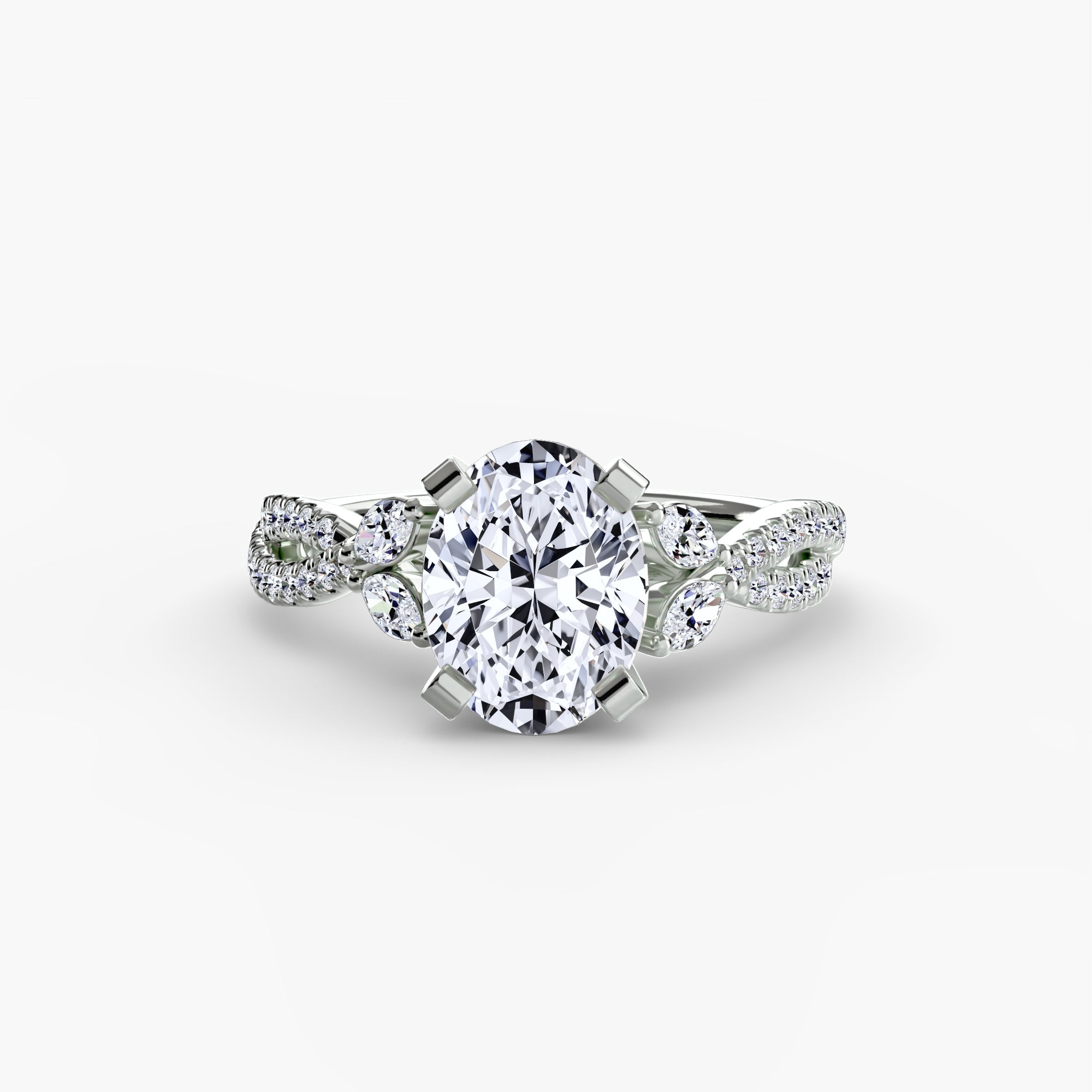 The Twist Pavé Ring ring setting in 14k white gold
