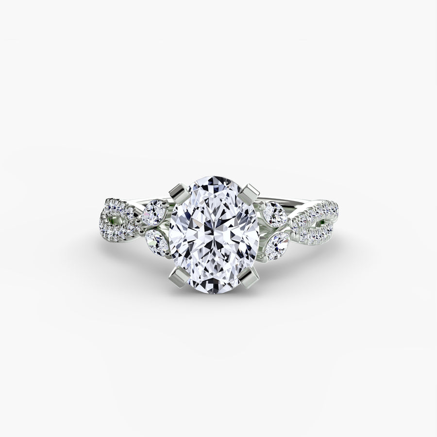 Round Twist Pavé Solitaire Setting