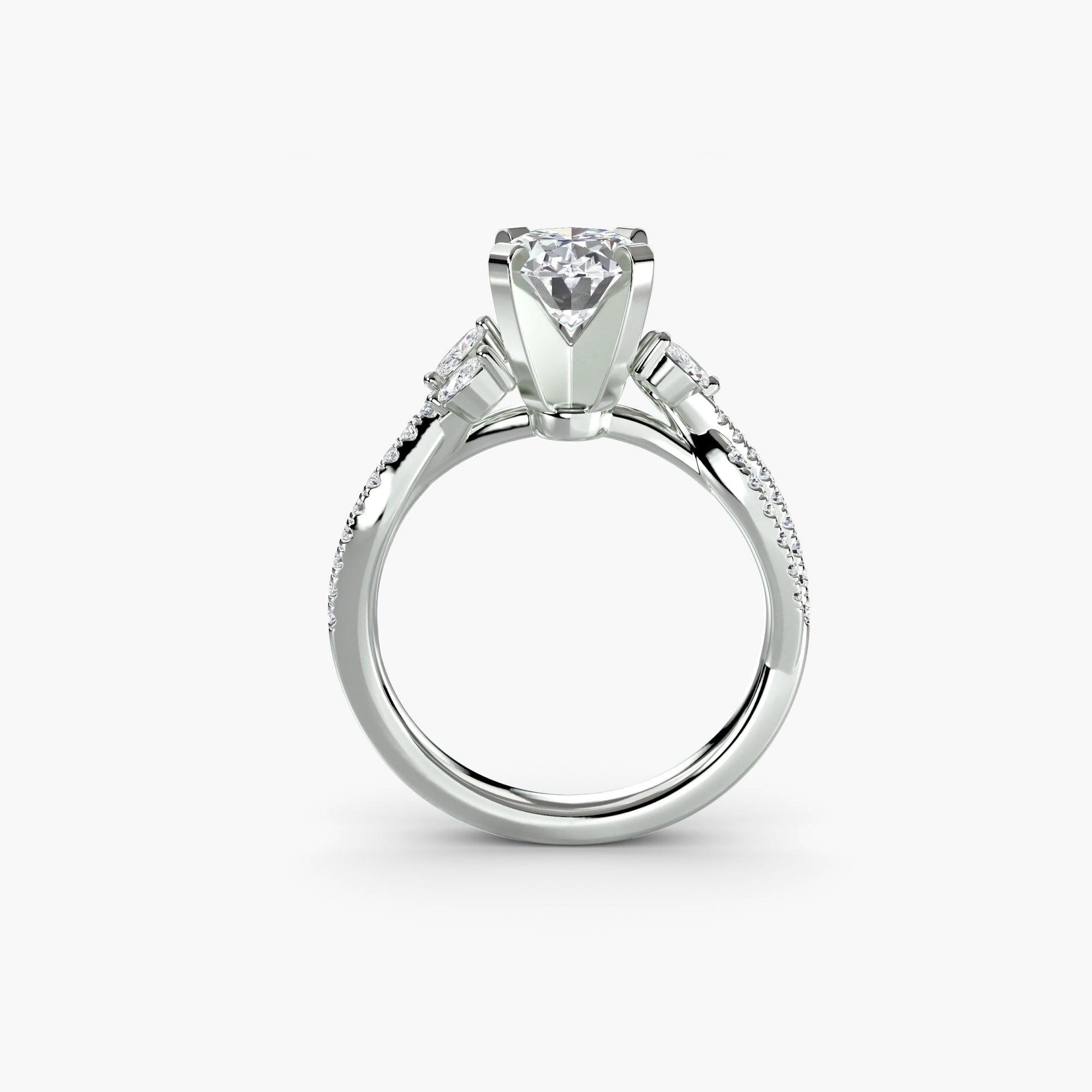Round Twist Pavé Solitaire Setting