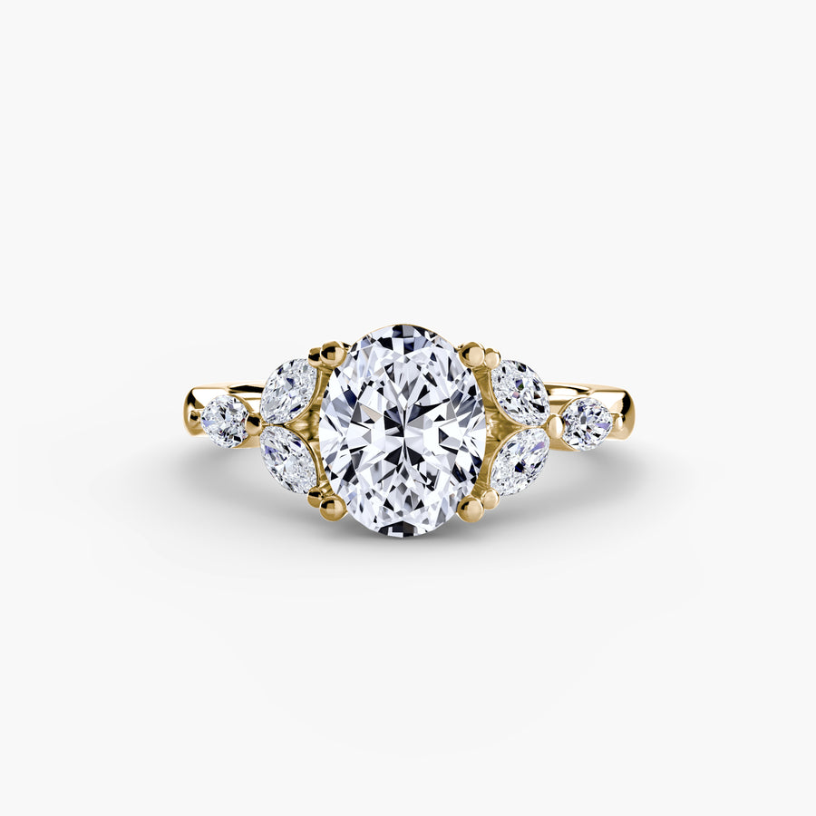 Oval Shoulder Cluster Setting